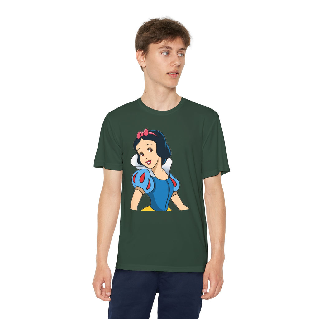 Snow White Youth T-Shirt Sports Graphic Tee, Cool Athletic Shirt for Kids, Perfect for Sports Events, Team Spirit