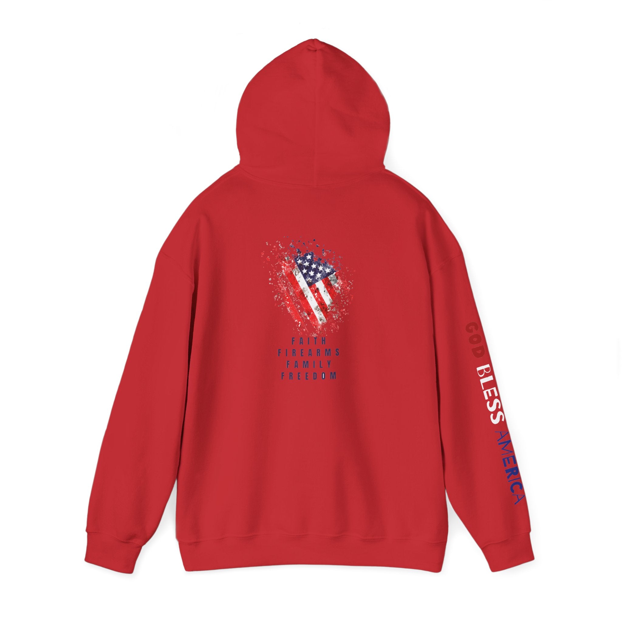 Faith Family Firearms Freedom Hooded Sweatshirt with Faith, Family, Firearms & Freedom Design - Unisex Cozy Wear for Celebrations