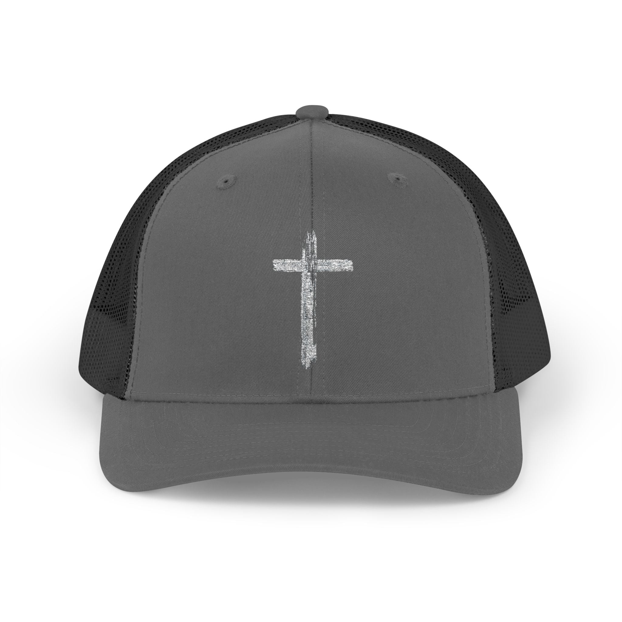 Holly Cross Snapback Trucker Cap with Thin Red Line Design, Ideal for First Responders, Supportive Gifts, Memorials, Everyday Wear