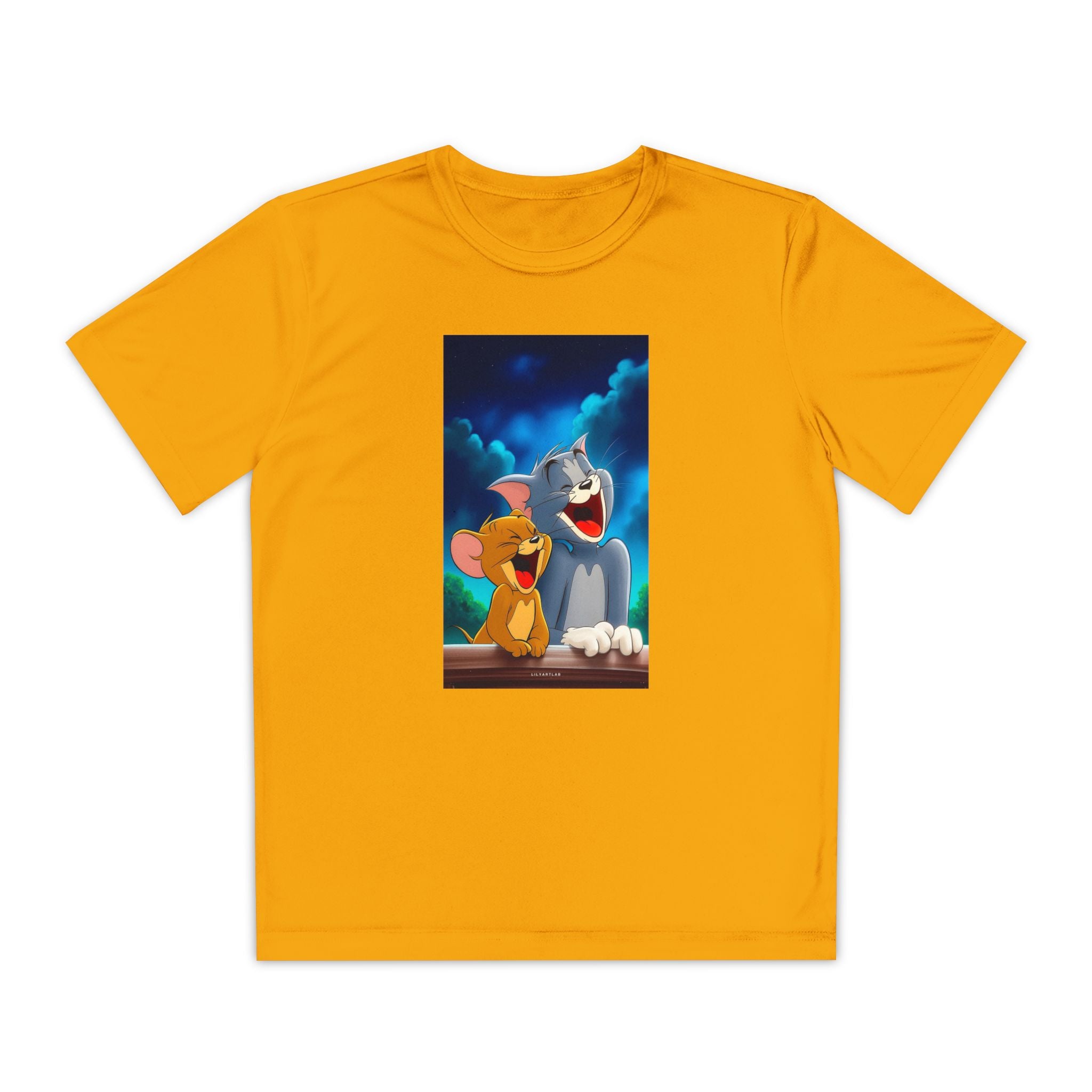 Youth Competitor Tee with Tom And Jerry design, Cartoon Graphic Kid's T-Shirt, Kids Tee, Children's Clothing, Funny Tee for Boys and Girls