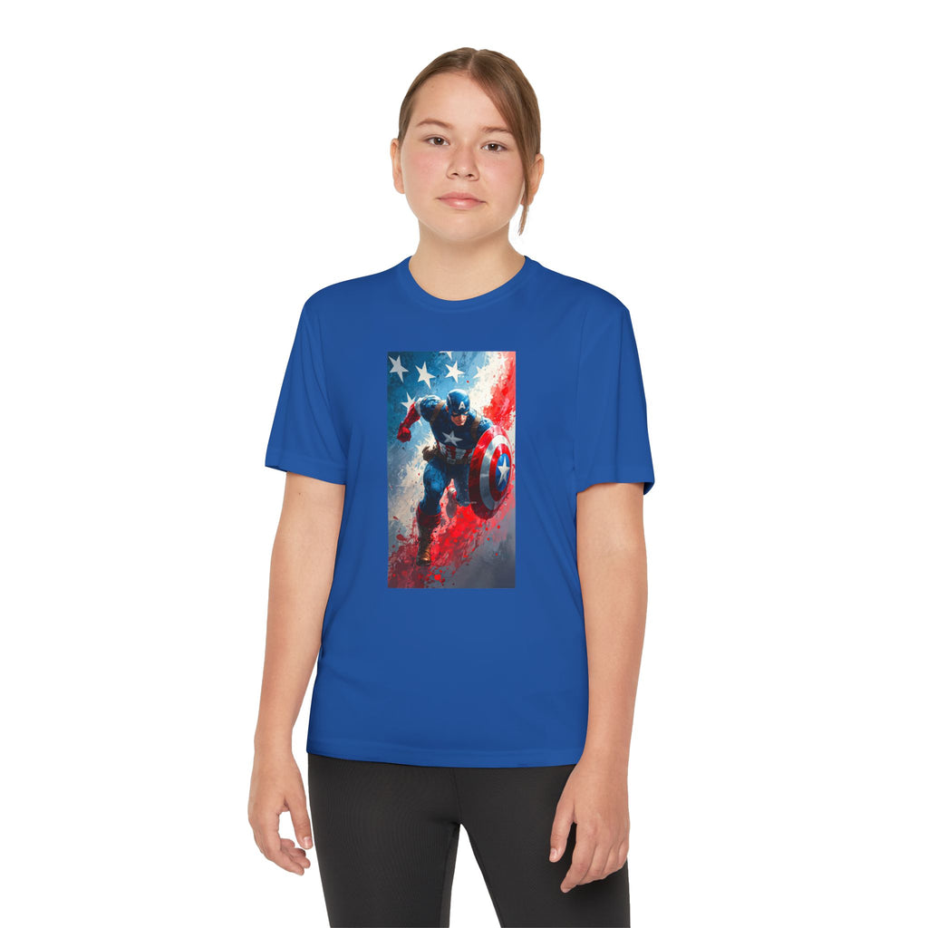 Captain America Superhero Marvel Patriotic, Kids Graphic T-Shirt, Boys Hero Top, Girls Comic Book Clothing, Birthday