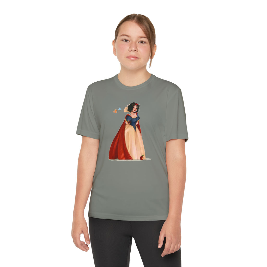 Snow White Youth T-Shirt Sports Graphic Tee, Cool Athletic Shirt for Kids, Perfect for Sports Events, Team Spirit