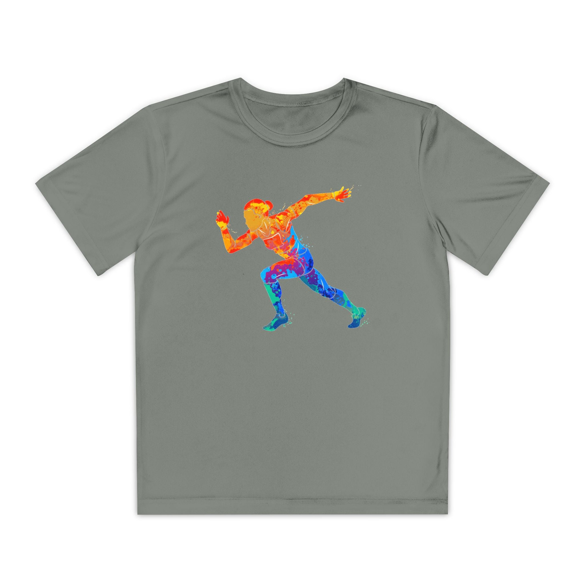 Running Youth T-Shirt Sports Graphic Tee, Cool Athletic Shirt for Kids, Perfect for Sports Events, Team Spirit