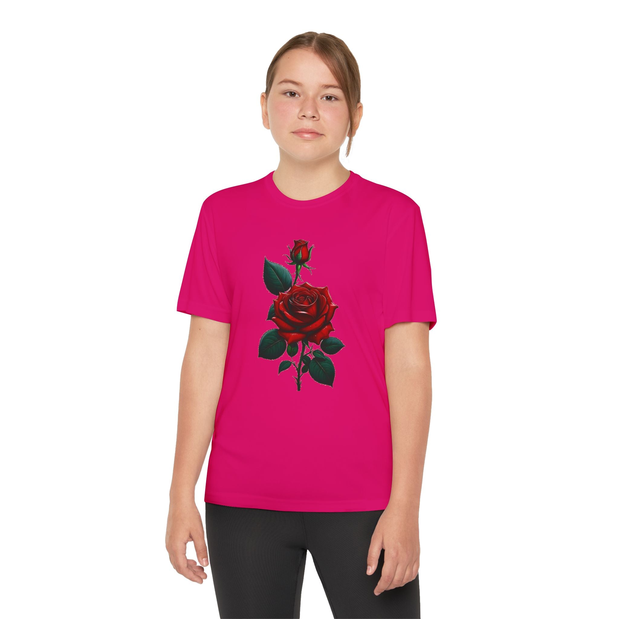 Flower Youth Tshirt, Girls Floral Tee, Kids Spring Shirt, Children's Botanical Top, Teen Blossom T-Shirt