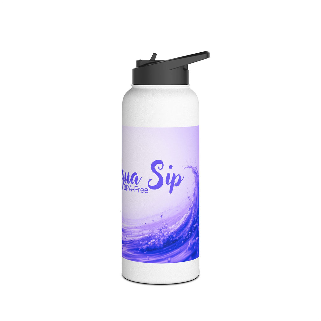 Aqua Wave Stainless Steel Water Bottle, Hydration Gift, Outdoor Adventure, Beach Vibes, Eco-Friendly, Travel Companion