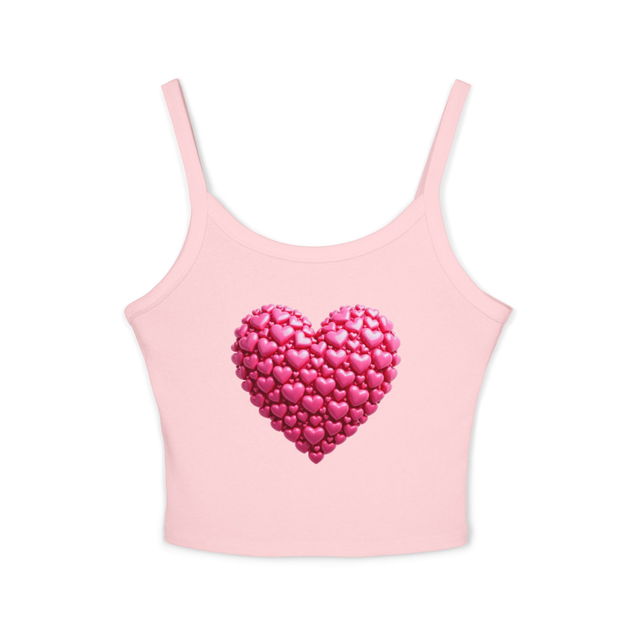 Heart Tank Top, Love Cami, Valentine's Day Shirt, Romantic Sleeveless Tee, Women's Summer Blouse, Cute Spaghetti Strap Tank