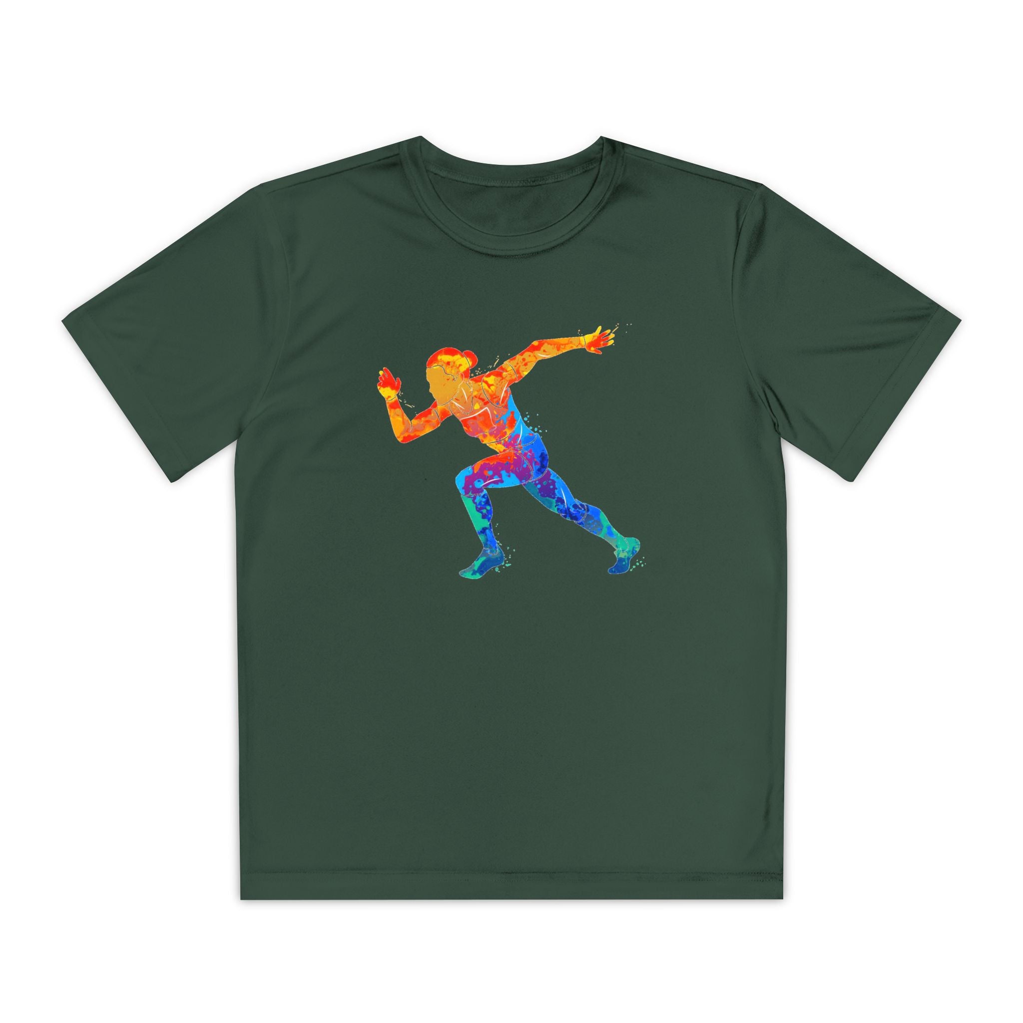 Running Youth T-Shirt Sports Graphic Tee, Cool Athletic Shirt for Kids, Perfect for Sports Events, Team Spirit