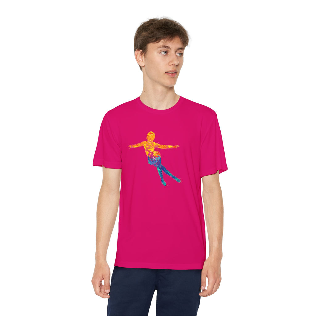 Ice Skating Youth Sports Graphic Tee, Cool Athletic Shirt for Kids, Perfect for Sports Events, Team Spirit, Birthday Gift, Summer Activities