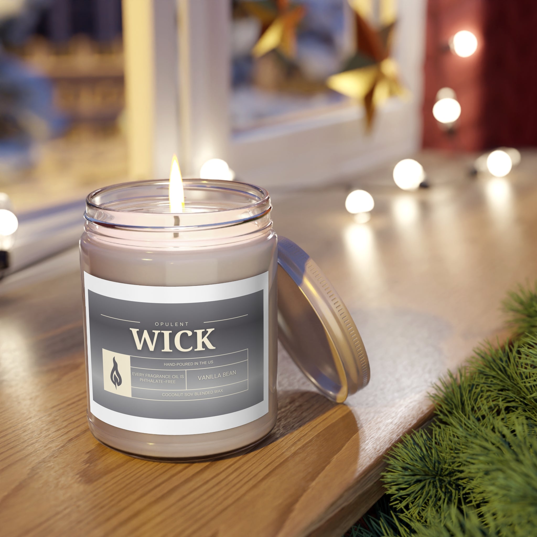 Soy Candles, OPULENT Wick, Hand-poured in the US, White Lid, 9oz, Aromatherapy, Relaxation, Home Decor, Gift, Scented Candles