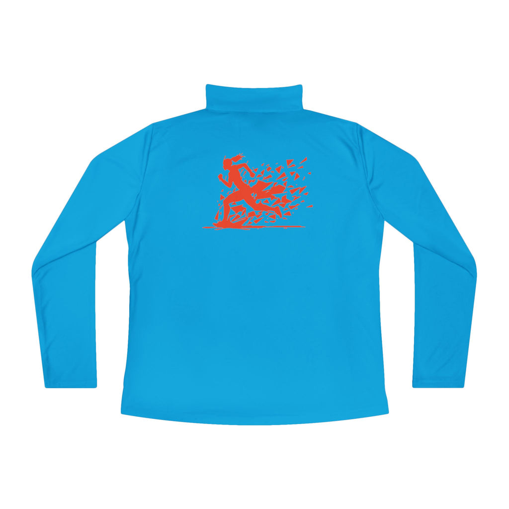 Ladies Quarter-Zip Pullover with Motivational Running Design, Athletic Apparel, Activewear, Sportswear, Fitness Gift, Running Top