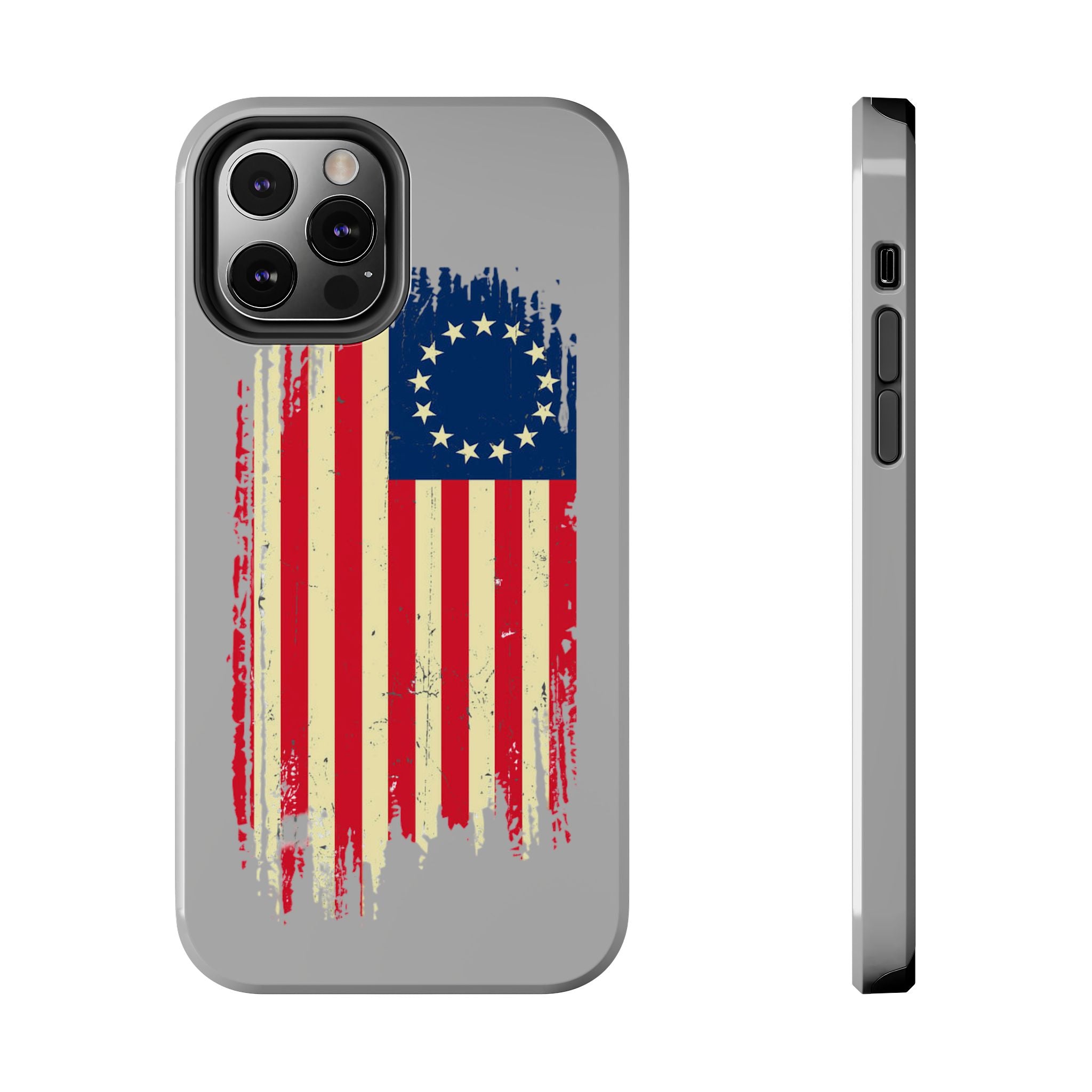 Patriotic Phone Cases with Vintage Flag Design, Tough Case for Independence Day, Memorial Day, 4th of July, Gift for Veterans, USA Pride