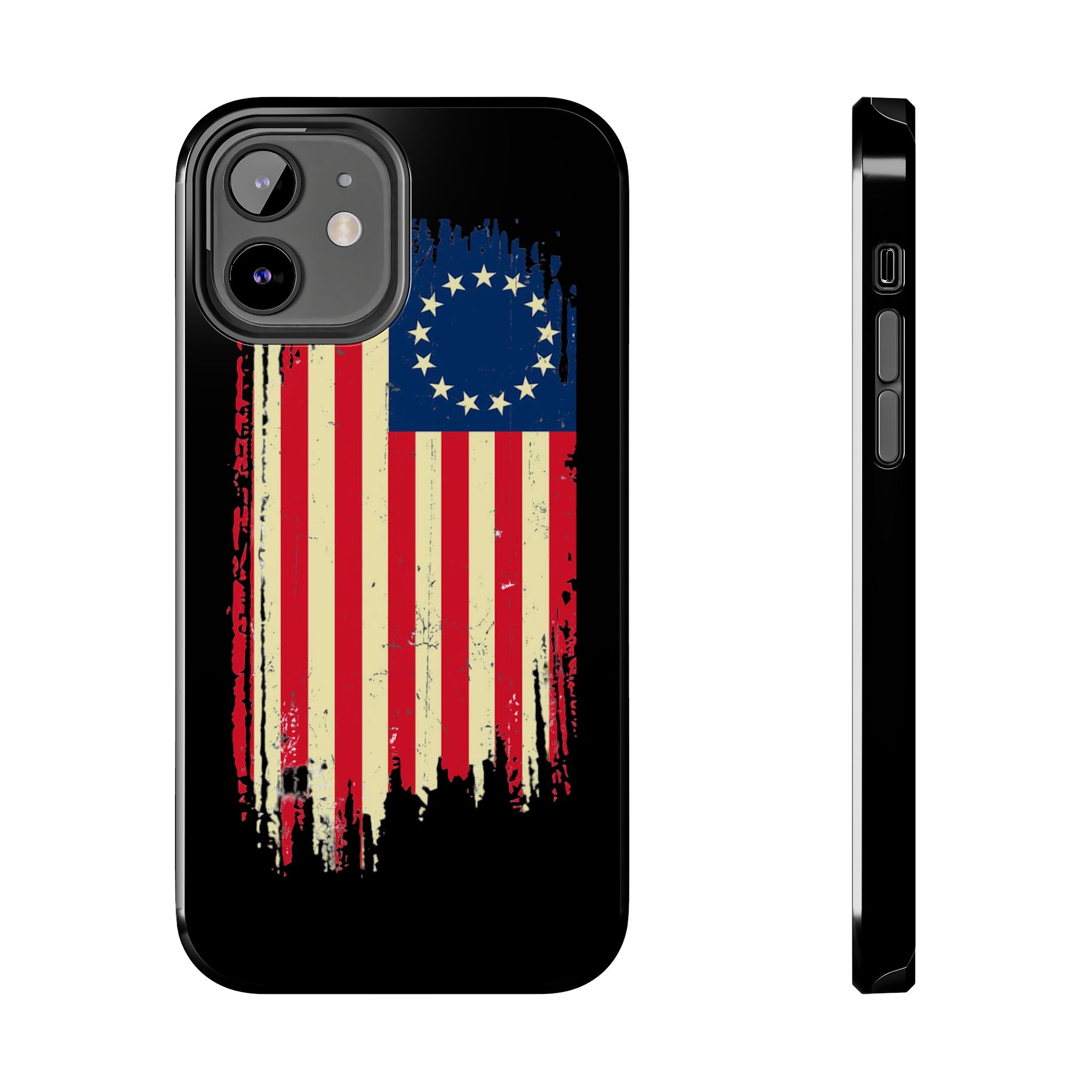 Patriotic Phone Cases with Vintage Flag Design, Tough Case for Independence Day, Memorial Day, 4th of July, Gift for Veterans, USA Pride