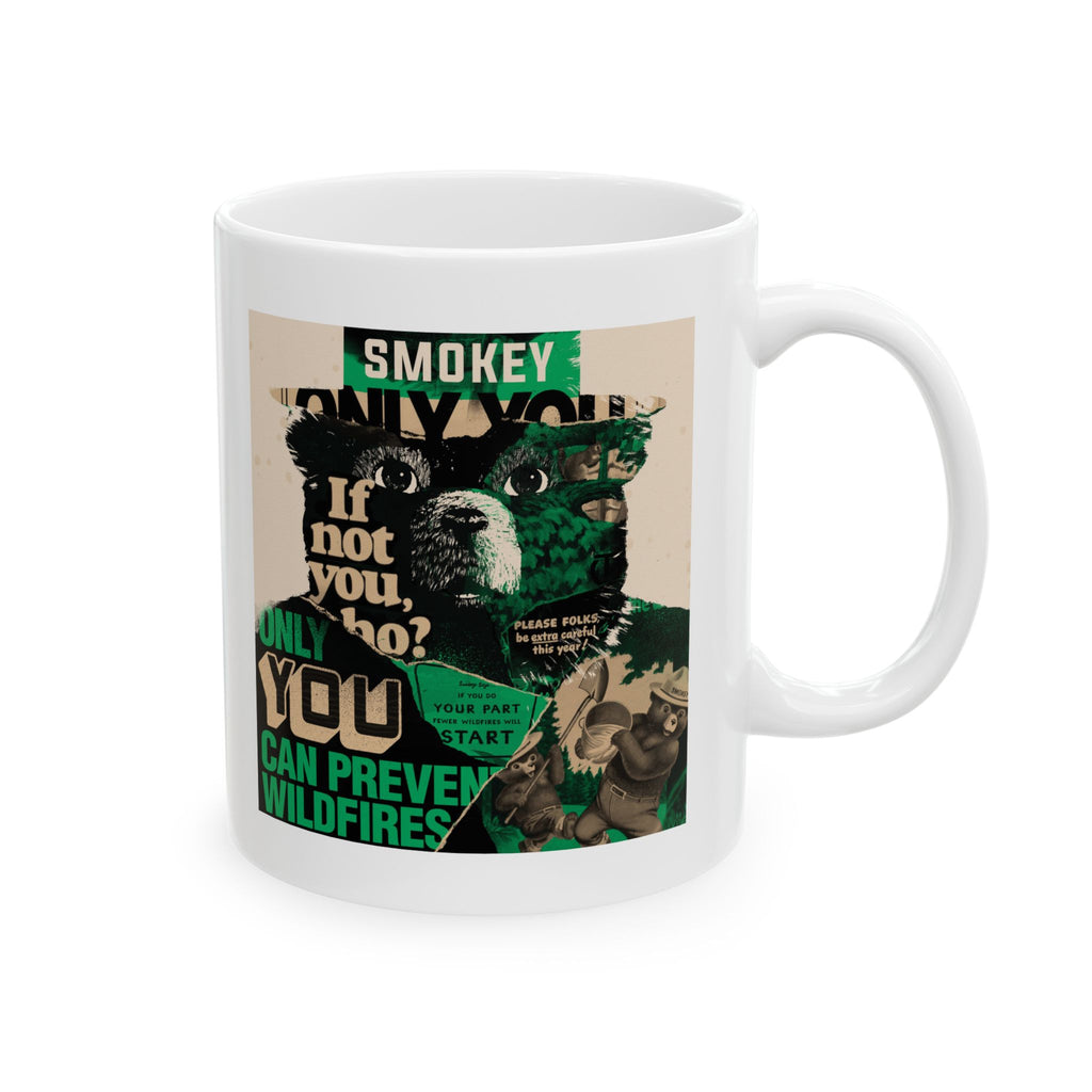 Smokey Bear Firefighter Coffee Mug, Tea Cup, Gift for First Responders, Campfire Enthusiasts, Firefighters Appreciation, Firefighting, Fire