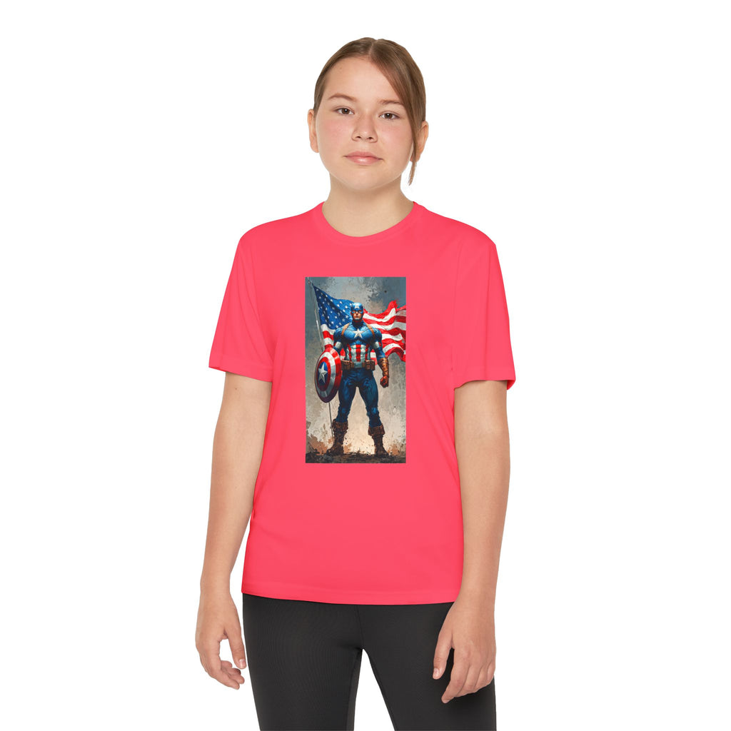 Captain America Superhero Marvel Patriotic, Kids Graphic T-Shirt, Boys Hero Top, Girls Comic Book Clothing, Birthday