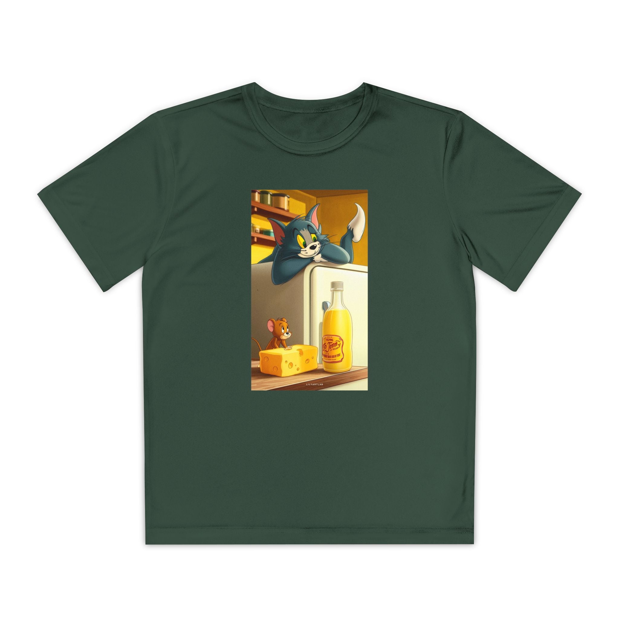 Youth Competitor Tee with Tom And Jerry design, Cartoon Graphic Kid's T-Shirt, Kids Tee, Children's Clothing, Funny Tee for Boys and Girls
