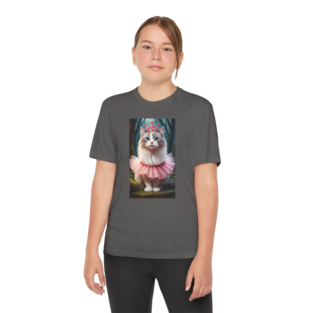 Graphic Tee, Cute Cartoon Kitten, Kids Animal Lover Shirt, Kitty Princess Design, Youth Tee for Girls and Boys, Funny Cat Shirt, Gift for