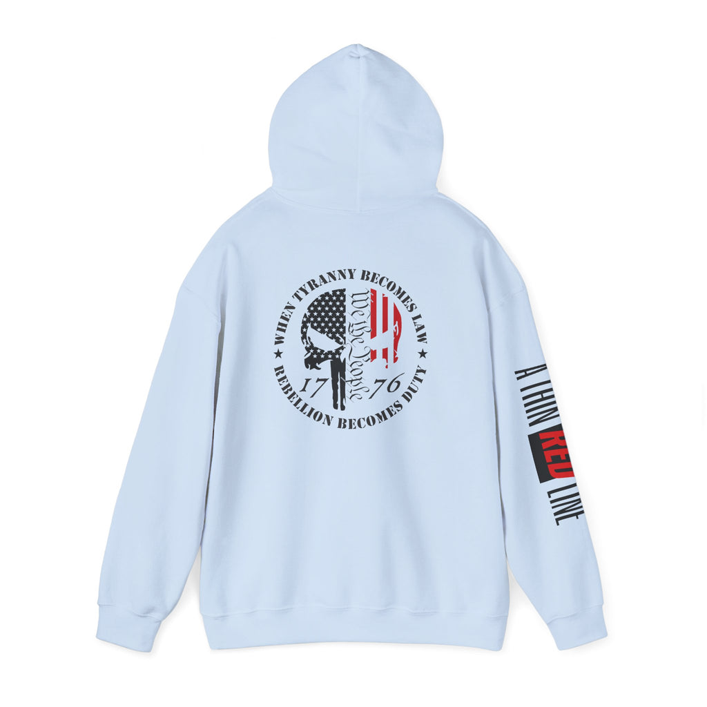 Thin Red Line Firefighter Patriotic Hoodie, Fireman Sweatshirt, First Responder Hoodie, Patriotic Firefighter Pullover, Firefighter Gift,