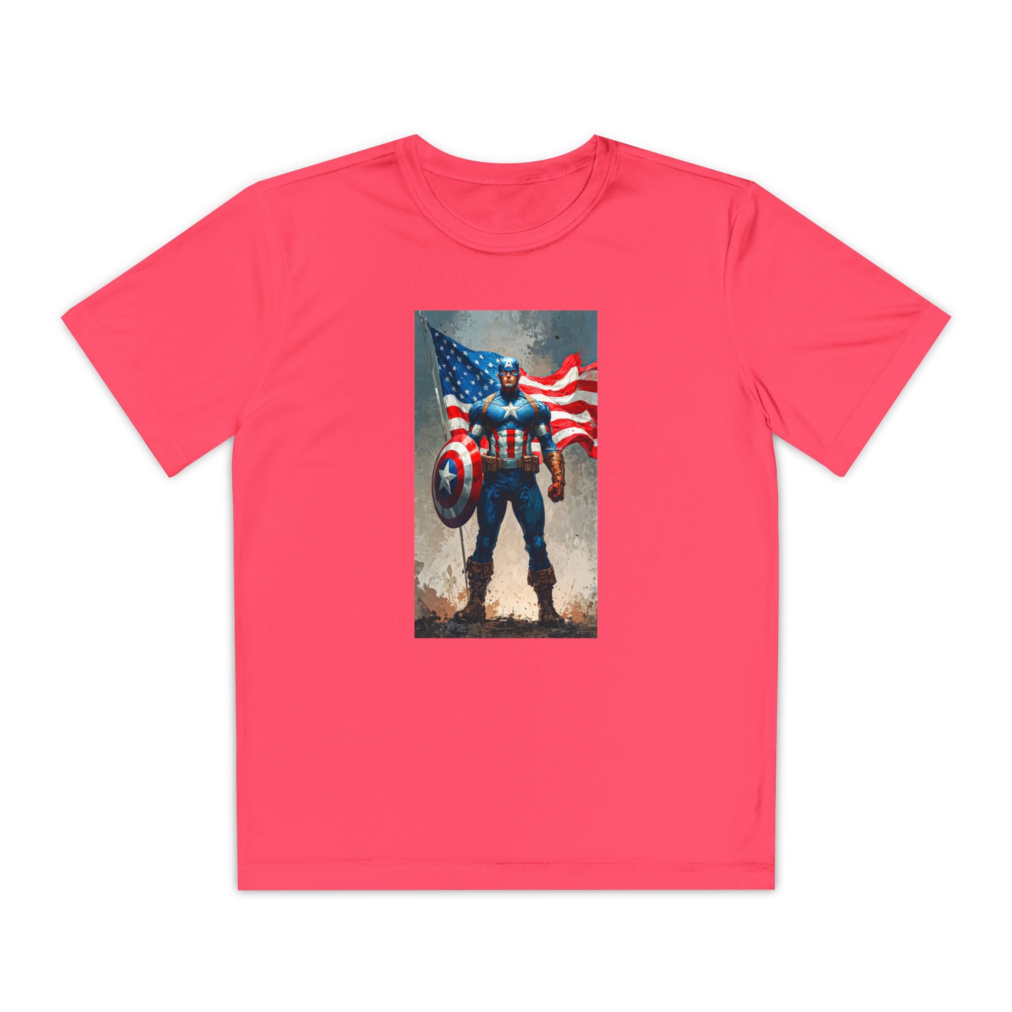 Captain America Superhero Marvel Patriotic, Kids Graphic T-Shirt, Boys Hero Top, Girls Comic Book Clothing, Birthday