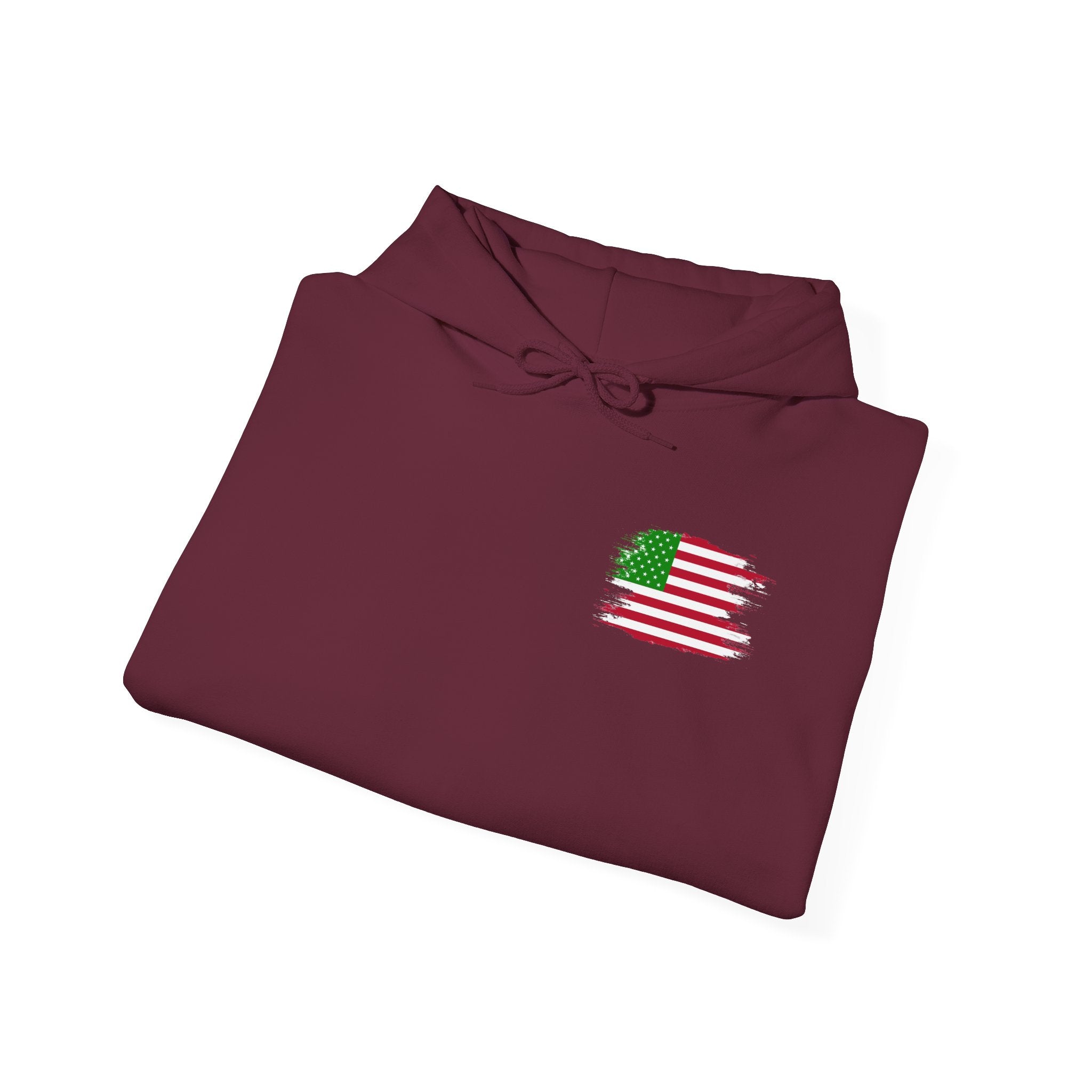 Christmas Elf Patriotic USA Hoodie, Sweatshirt, Unisex Hooded Pullover, Holiday Outerwear, Festive Winter Apparel