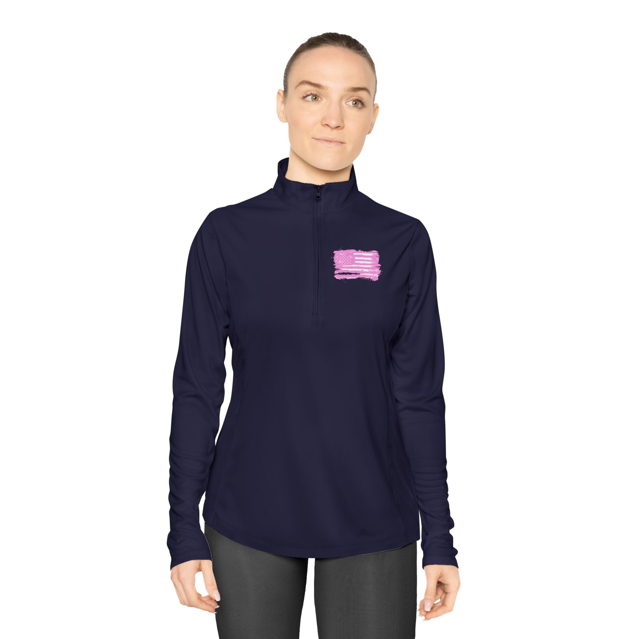 Ladies Quarter-Zip Pullover with Motivational Running Design, Athletic Apparel, Activewear, Sportswear, Fitness Gift, Running Top