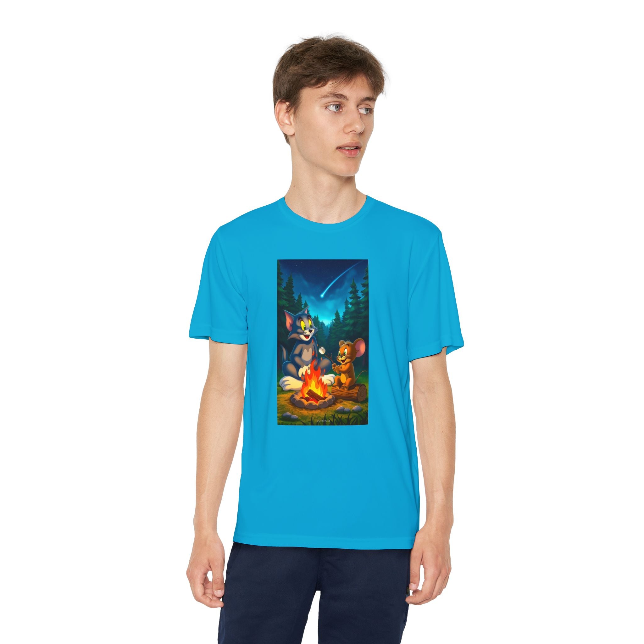 Youth Competitor Tee with Tom And Jerry design, Cartoon Graphic Kid's T-Shirt, Kids Tee, Children's Clothing, Funny Tee for Boys and Girls