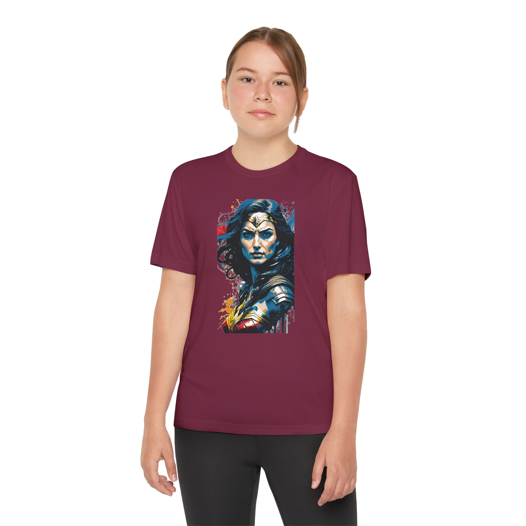 Superhero Youth T-Shirt Sports Graphic Tee, Cool Athletic Shirt for Kids
