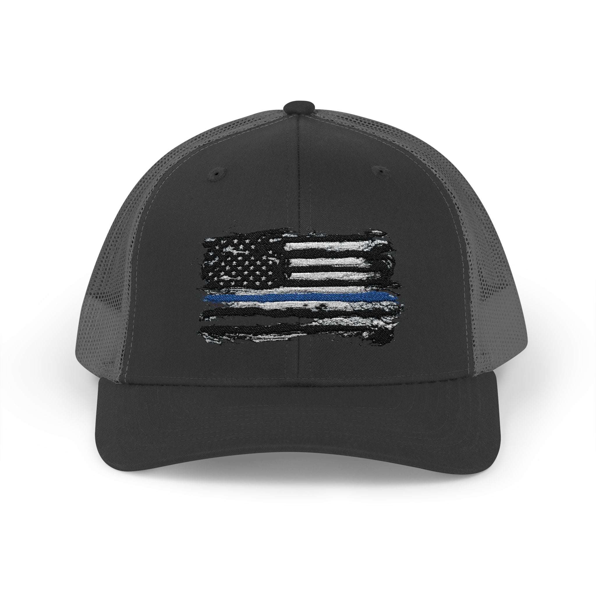 Thin Blue Line Patriotic Snapback Trucker Cap with Thin Red Line Design, Ideal for First Responders, Supportive Gifts, Everyday Wear