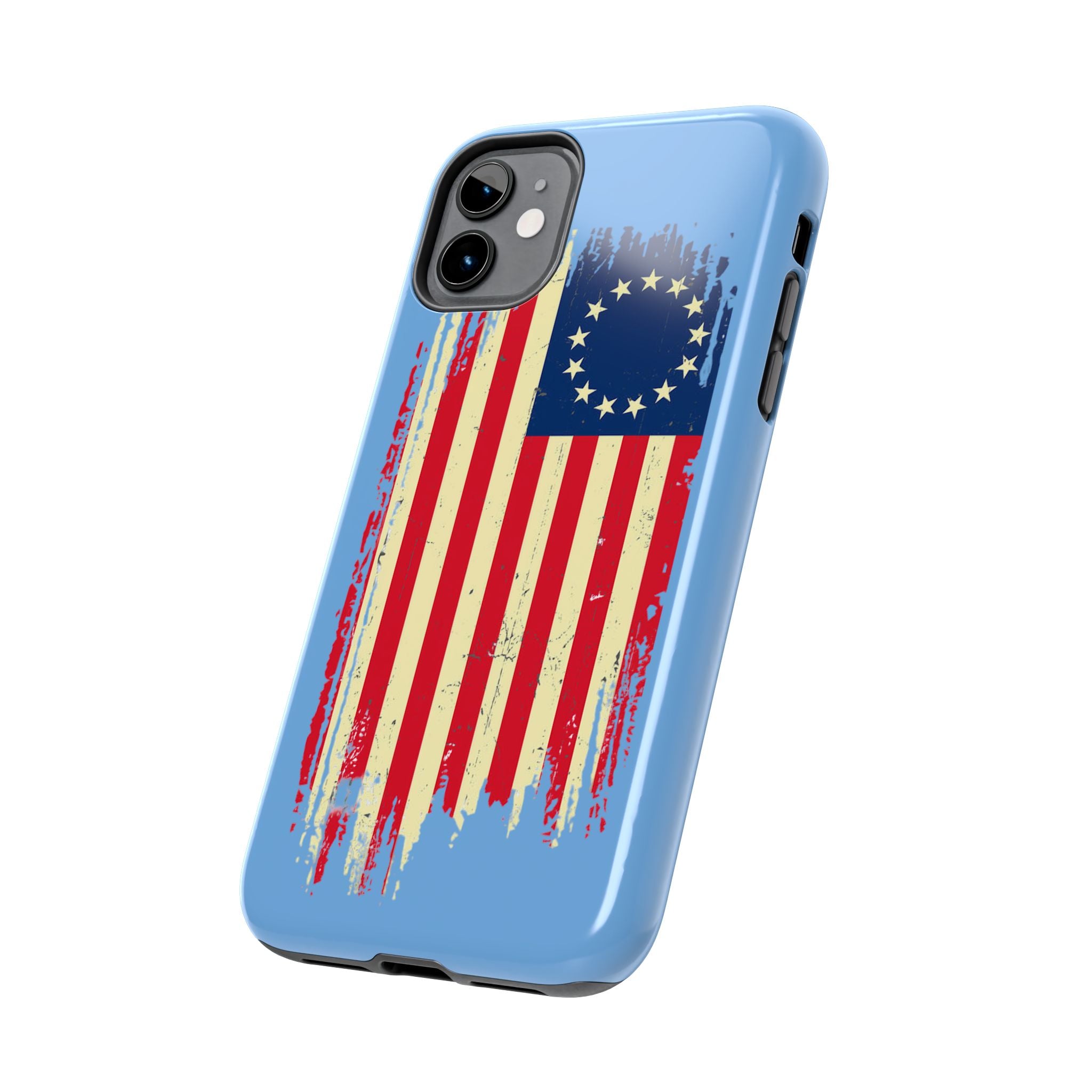 Patriotic Phone Cases with Vintage Flag Design, Tough Case for Independence Day, Memorial Day, 4th of July, Gift for Veterans, USA Pride