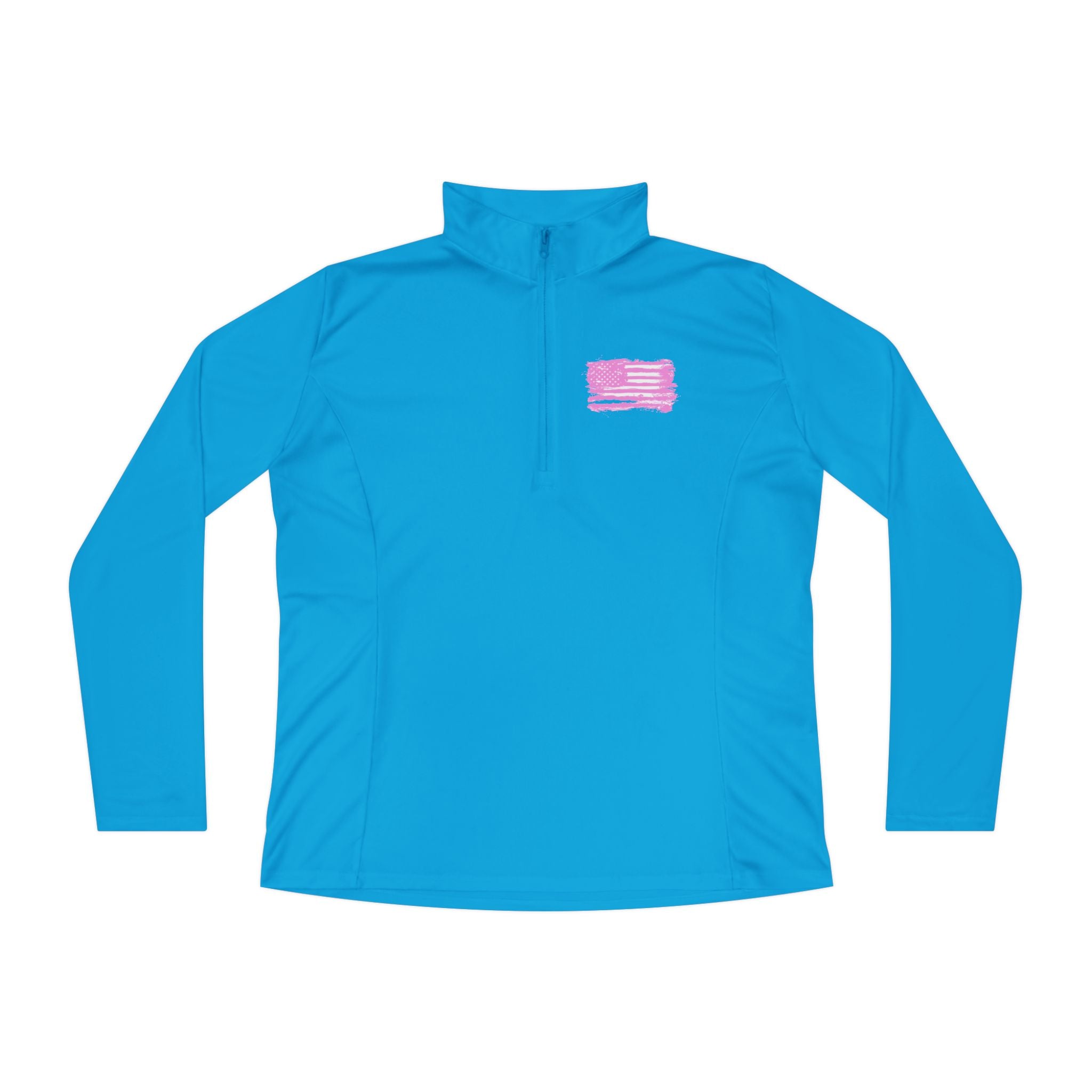 Ladies Quarter-Zip Pullover with Motivational Running Design, Athletic Apparel, Activewear, Sportswear, Fitness Gift, Running Top