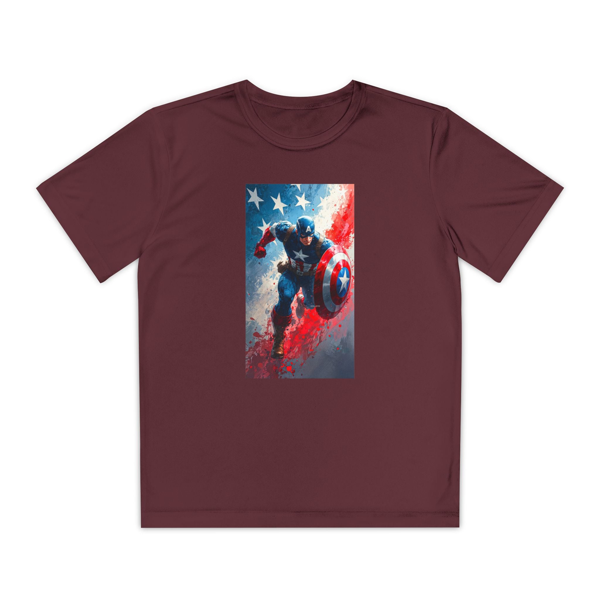 Captain America Superhero Marvel Patriotic, Kids Graphic T-Shirt, Boys Hero Top, Girls Comic Book Clothing, Birthday