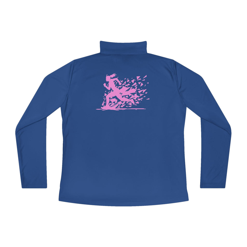 Ladies Quarter-Zip Pullover with Motivational Running Design, Athletic Apparel, Activewear, Sportswear, Fitness Gift, Running Top