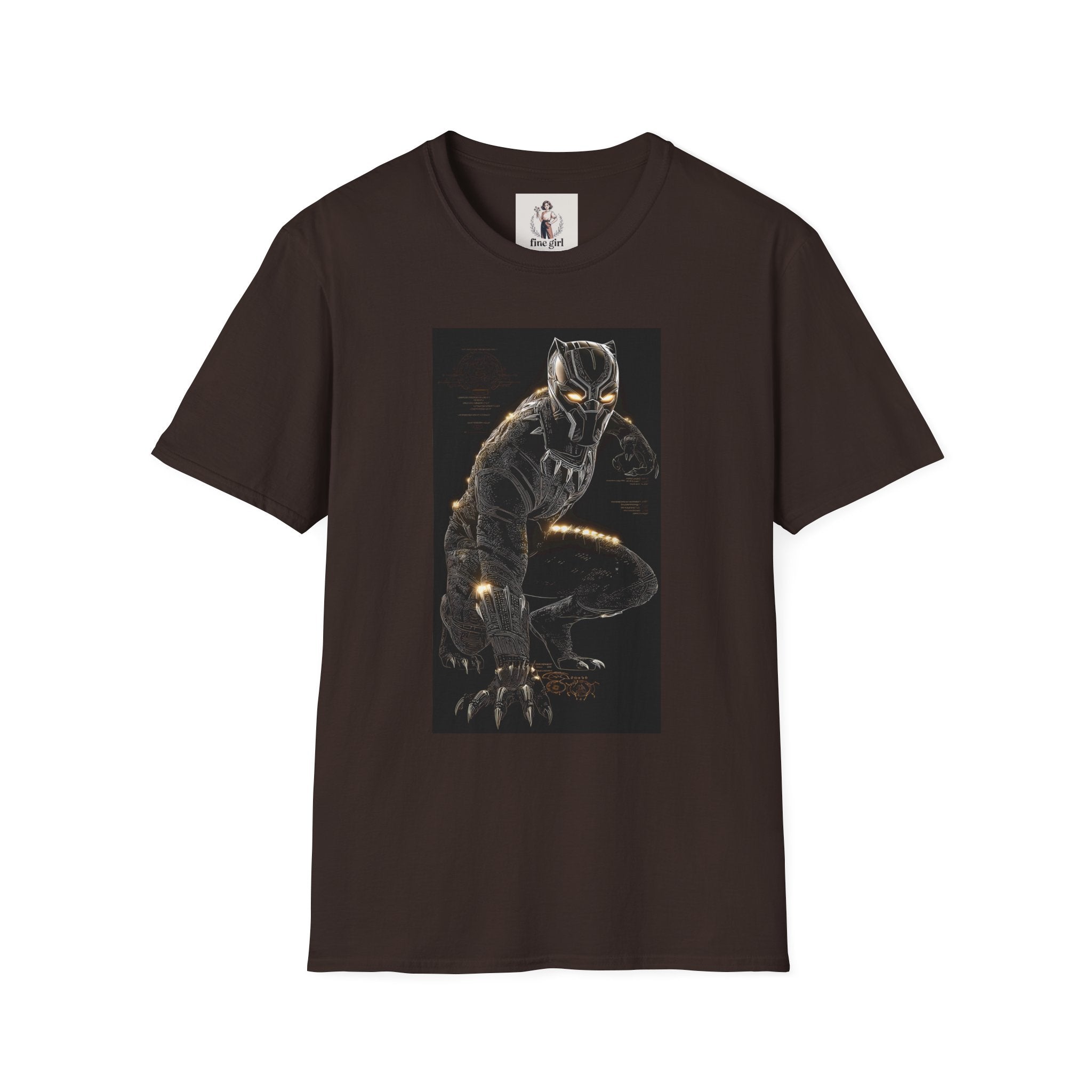 The Black Panther Superhero Marvel Unisex Softstyle T-Shirt, Comic Book Tee, Geeky Clothing, Cosplay Costume Top