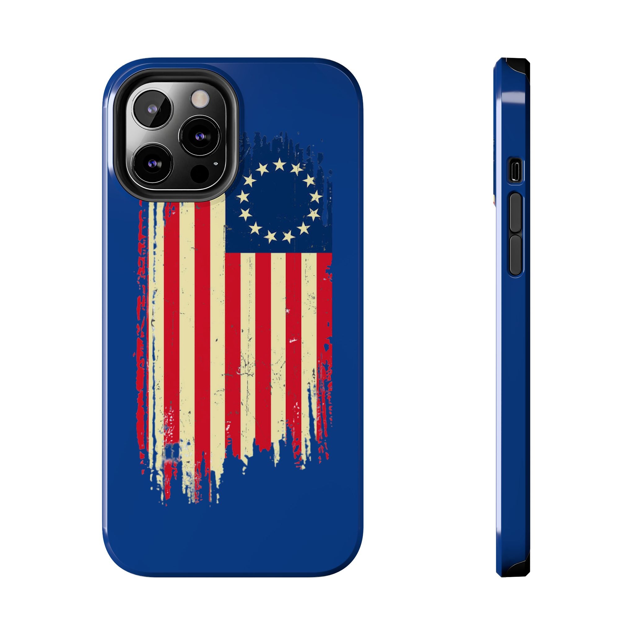 Patriotic Phone Cases with Vintage Flag Design, Tough Case for Independence Day, Memorial Day, 4th of July, Gift for Veterans, USA Pride