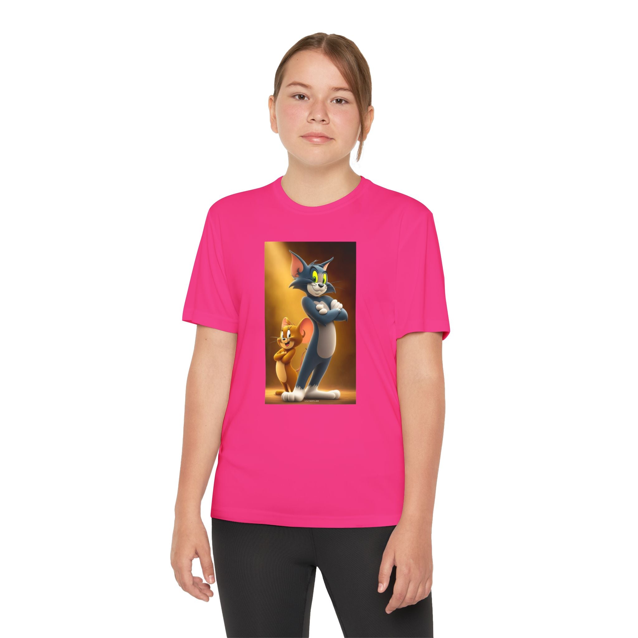 Youth Competitor Tee with Tom And Jerry design, Cartoon Graphic Kid's T-Shirt, Kids Tee, Children's Clothing, Funny Tee for Boys and Girls