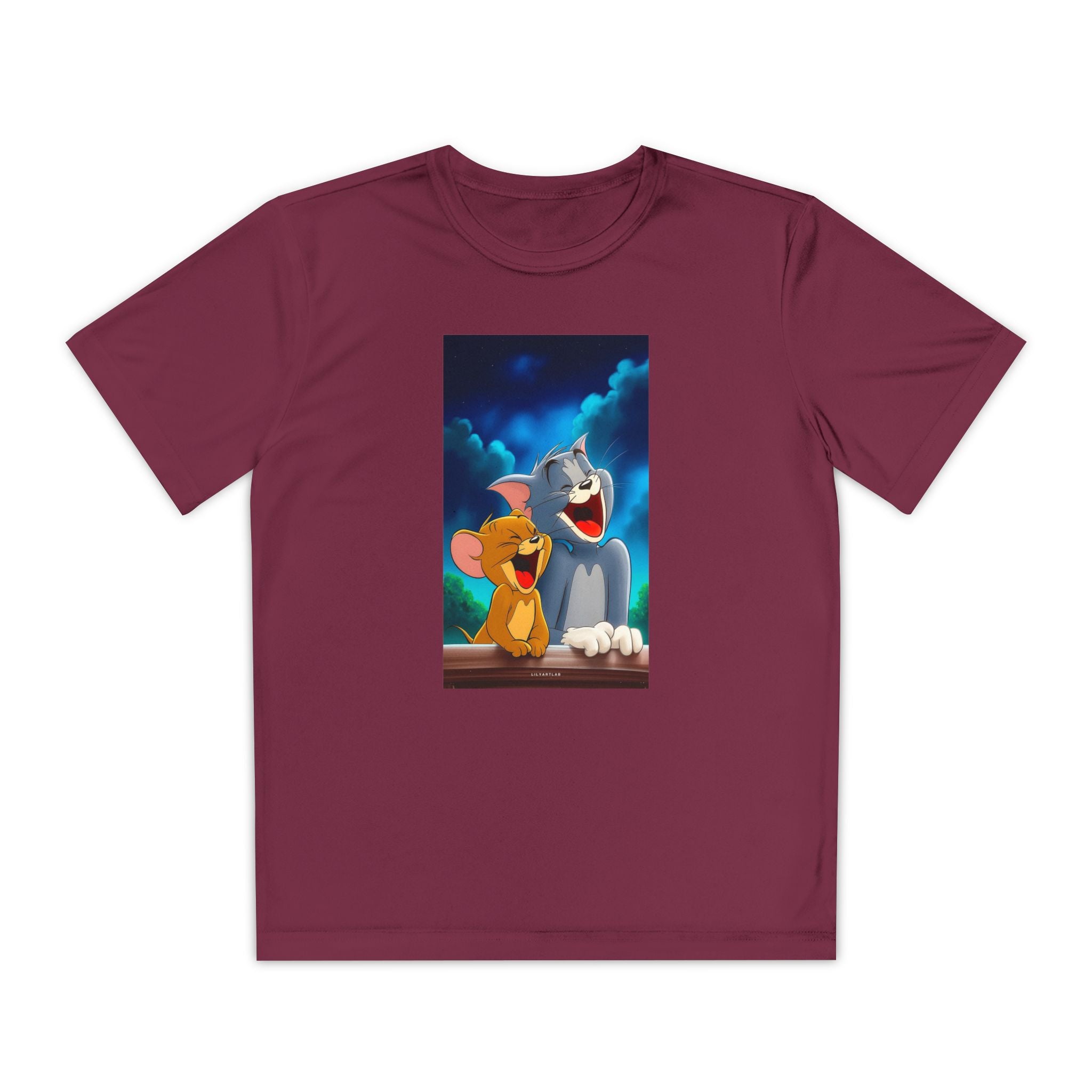 Youth Competitor Tee with Tom And Jerry design, Cartoon Graphic Kid's T-Shirt, Kids Tee, Children's Clothing, Funny Tee for Boys and Girls