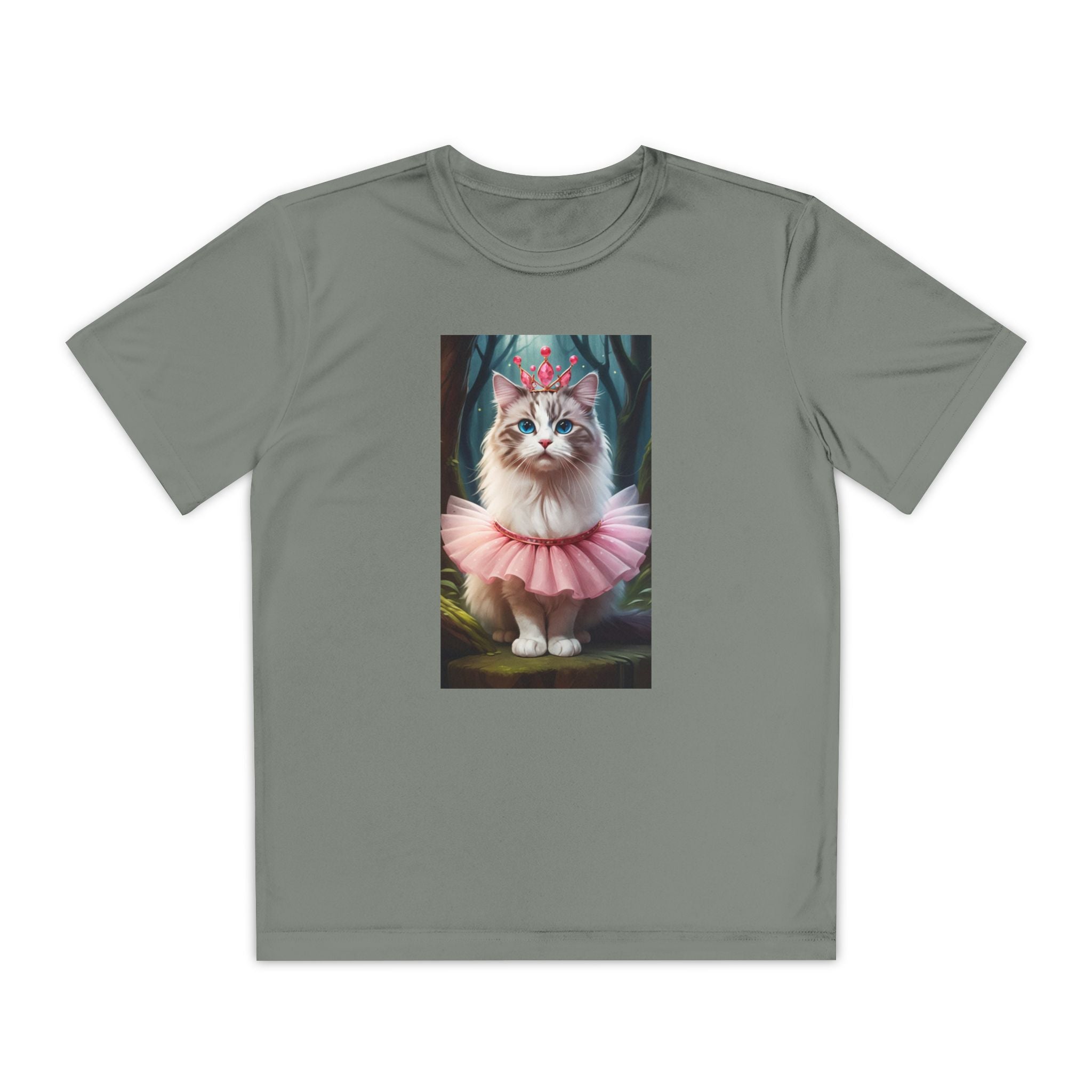 Graphic Tee, Cute Cartoon Kitten, Kids Animal Lover Shirt, Kitty Princess Design, Youth Tee for Girls and Boys, Funny Cat Shirt, Gift for