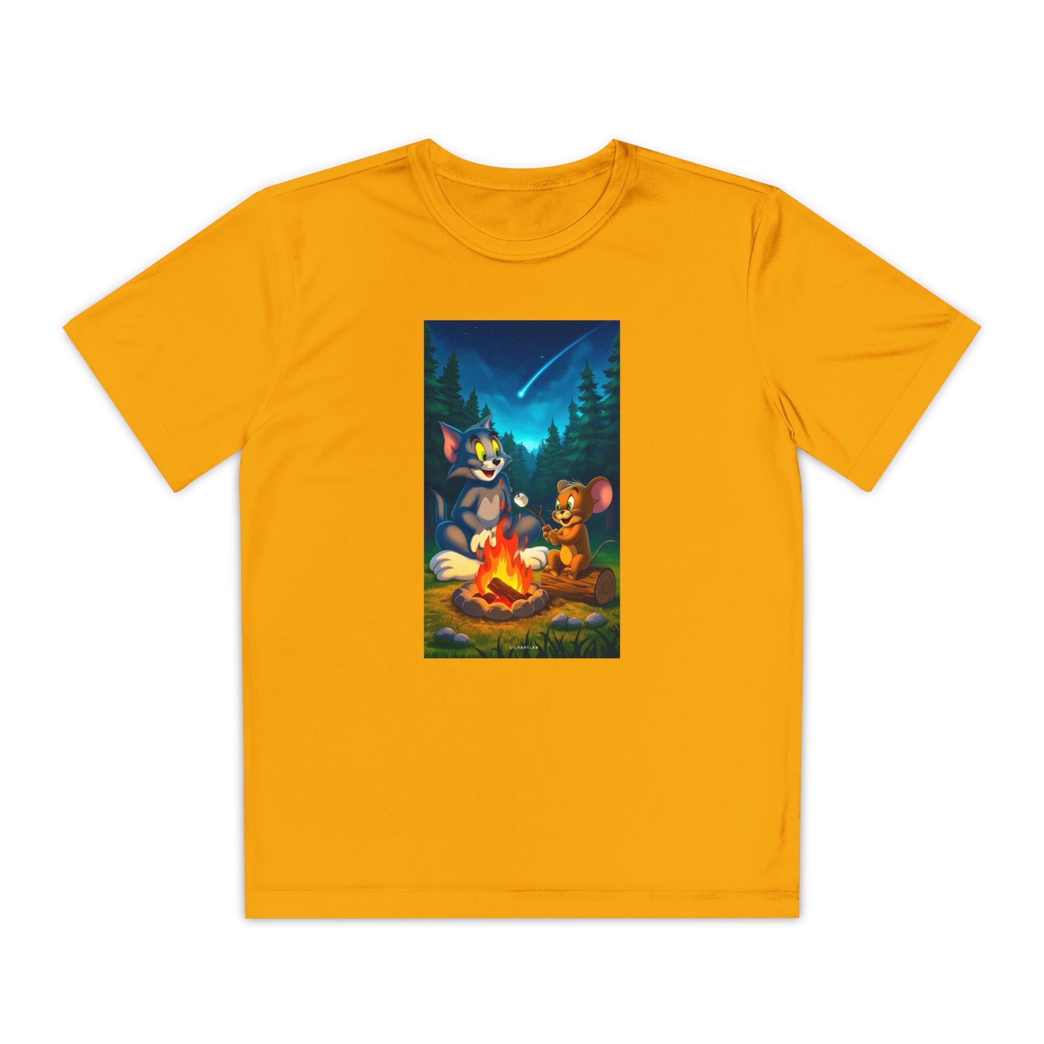 Youth Competitor Tee with Tom And Jerry design, Cartoon Graphic Kid's T-Shirt, Kids Tee, Children's Clothing, Funny Tee for Boys and Girls