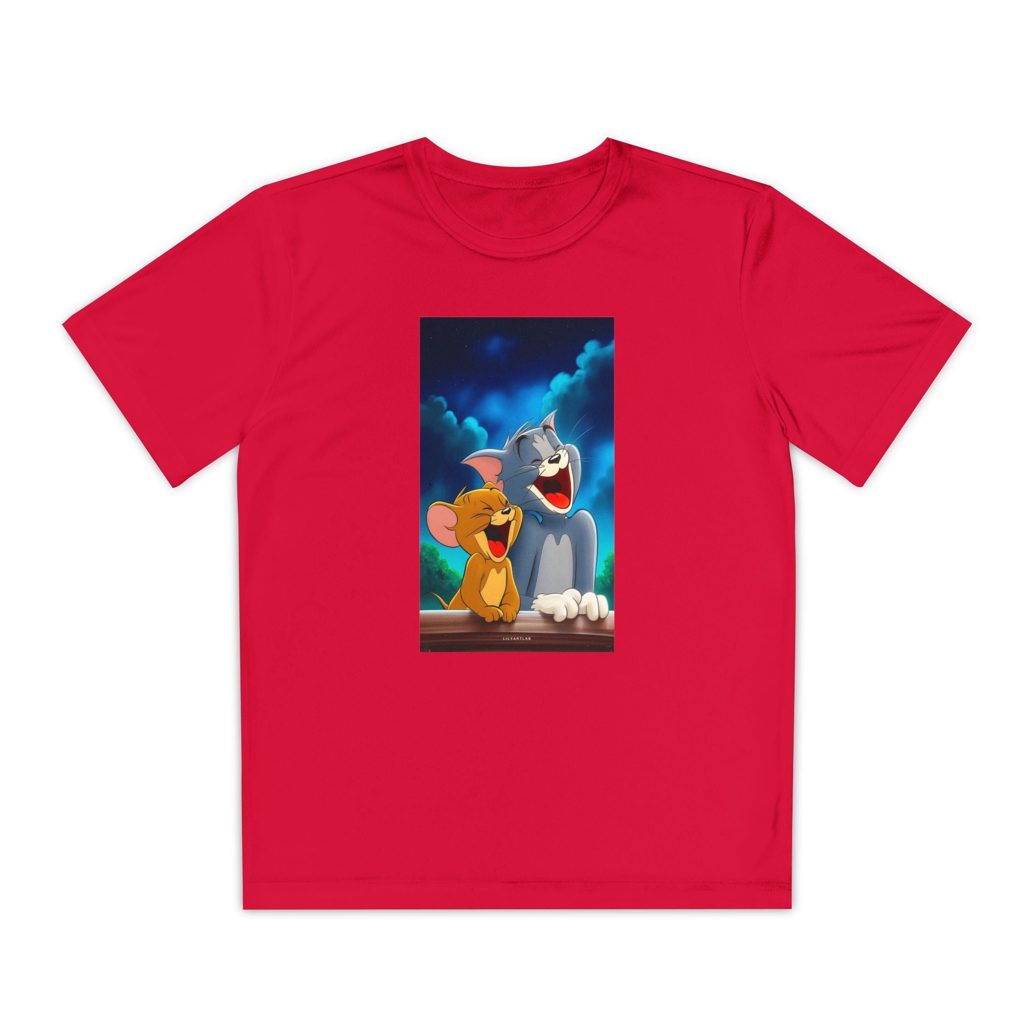 Youth Competitor Tee with Tom And Jerry design, Cartoon Graphic Kid's T-Shirt, Kids Tee, Children's Clothing, Funny Tee for Boys and Girls