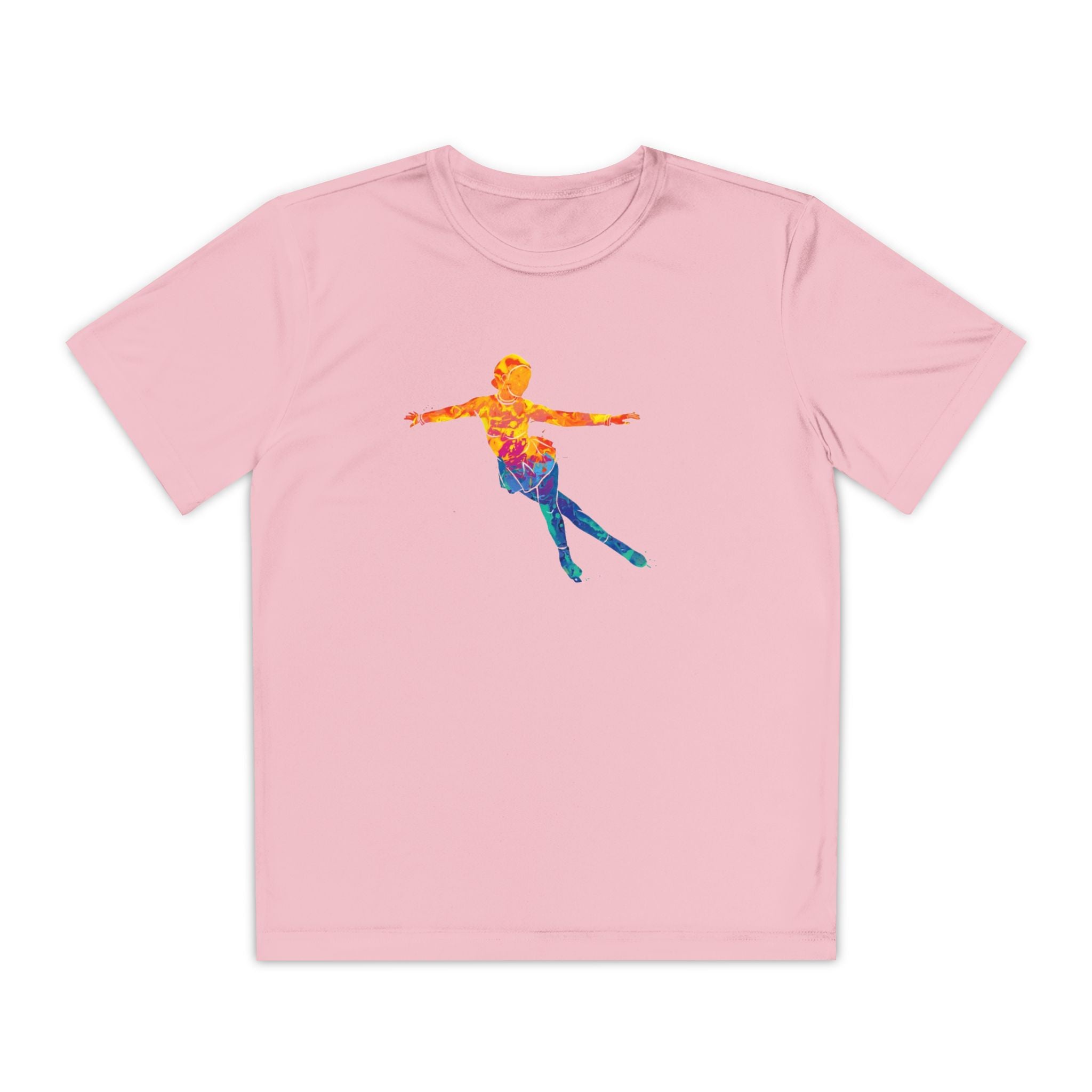Ice Skating Youth Sports Graphic Tee, Cool Athletic Shirt for Kids, Perfect for Sports Events, Team Spirit, Birthday Gift, Summer Activities