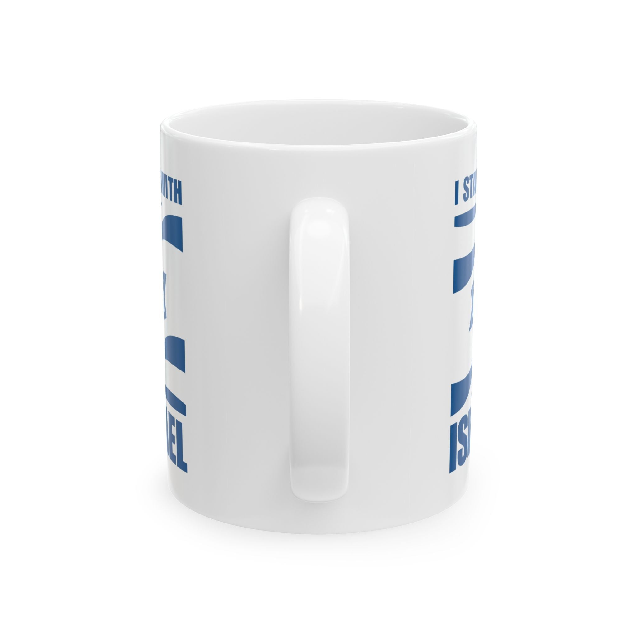 Isreal Patriotic Ceramic Mug, Jewish Pride Tea Cup, Hebrew Flag Coffee Mug, Star of David Nationalistic Mug, Independence Day Tea Mug