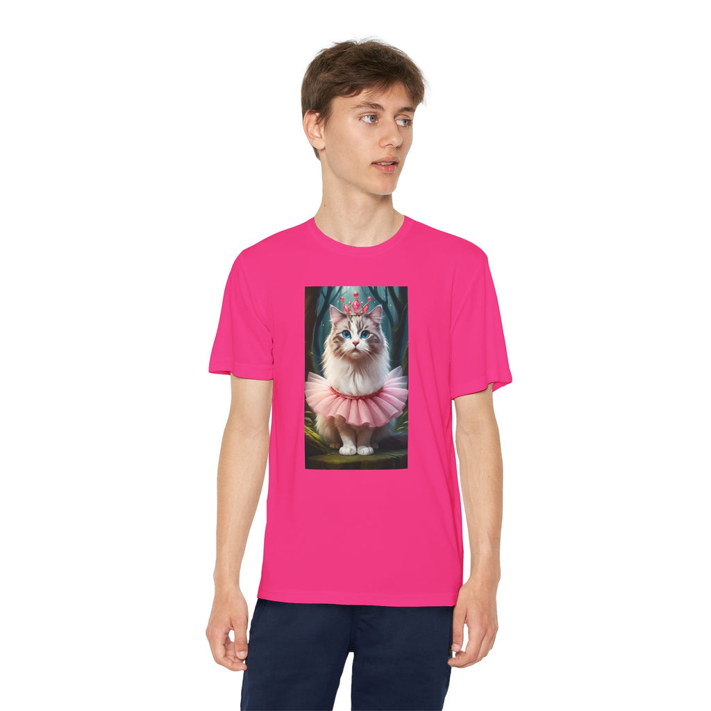 Graphic Tee, Cute Cartoon Kitten, Kids Animal Lover Shirt, Kitty Princess Design, Youth Tee for Girls and Boys, Funny Cat Shirt, Gift for
