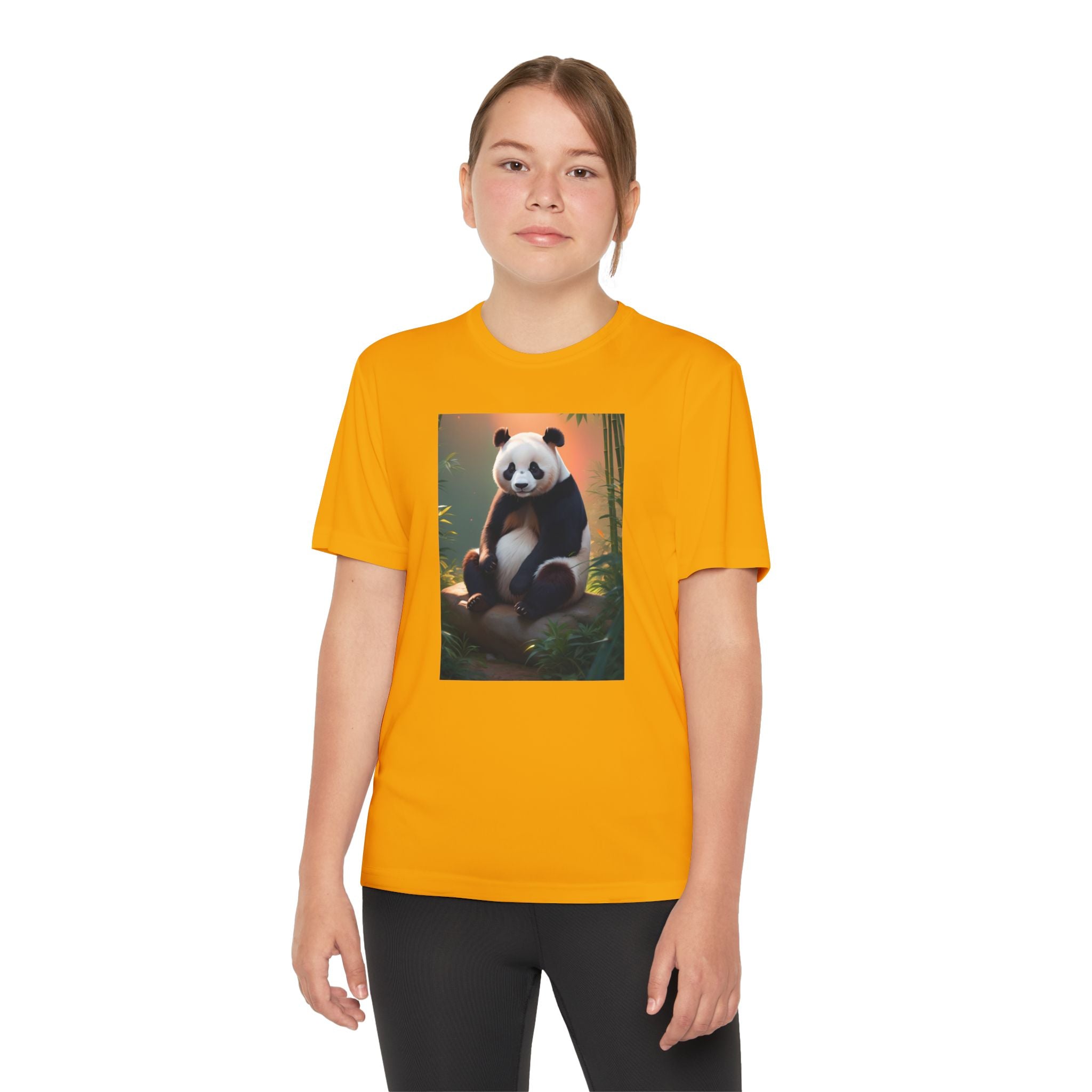 Panda Youth Tee Shirt, Kids Animal Graphic Top, Cute Black and White Tee, Children's Zoo Theme Shirt, Bamboo Bear Shirt, Kid's Nature Gift
