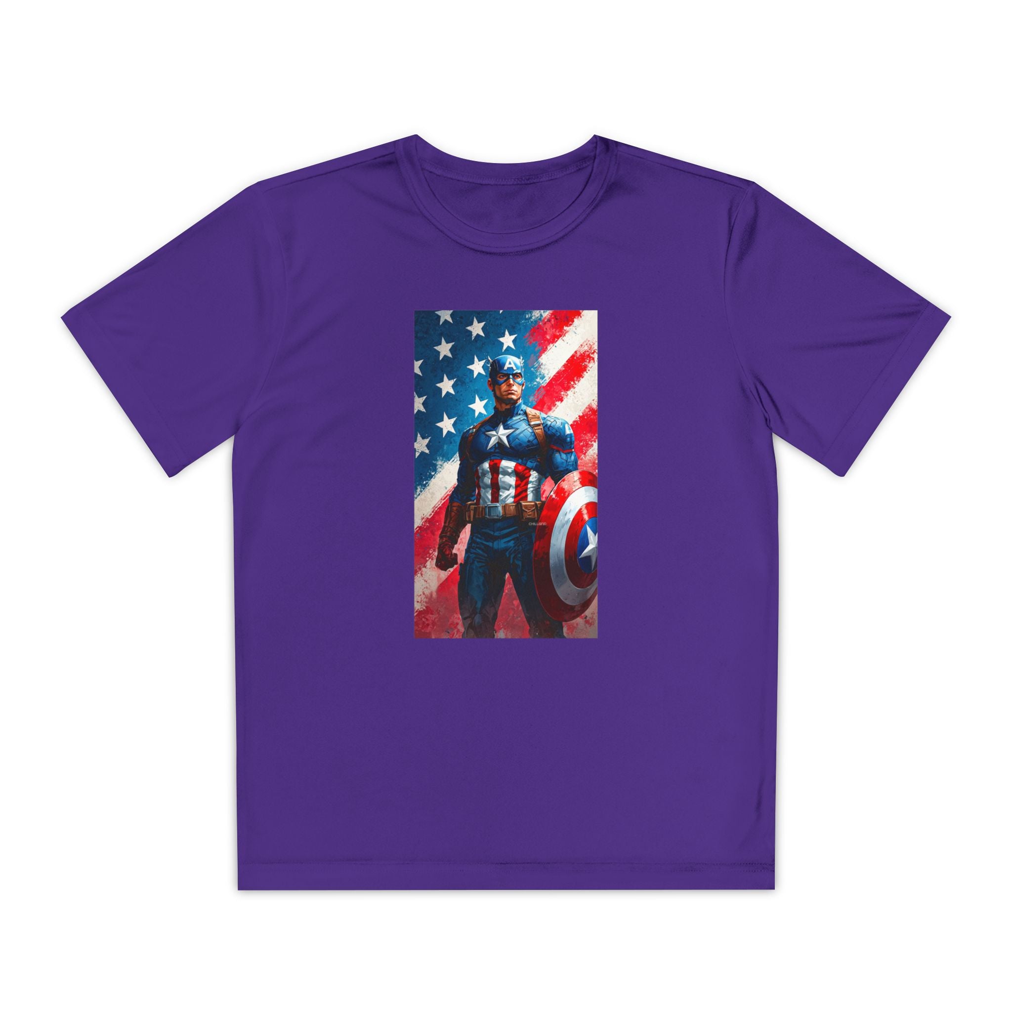 Captain America Superhero Marvel Patriotic, Kids Graphic T-Shirt, Boys Hero Top, Girls Comic Book Clothing, Birthday