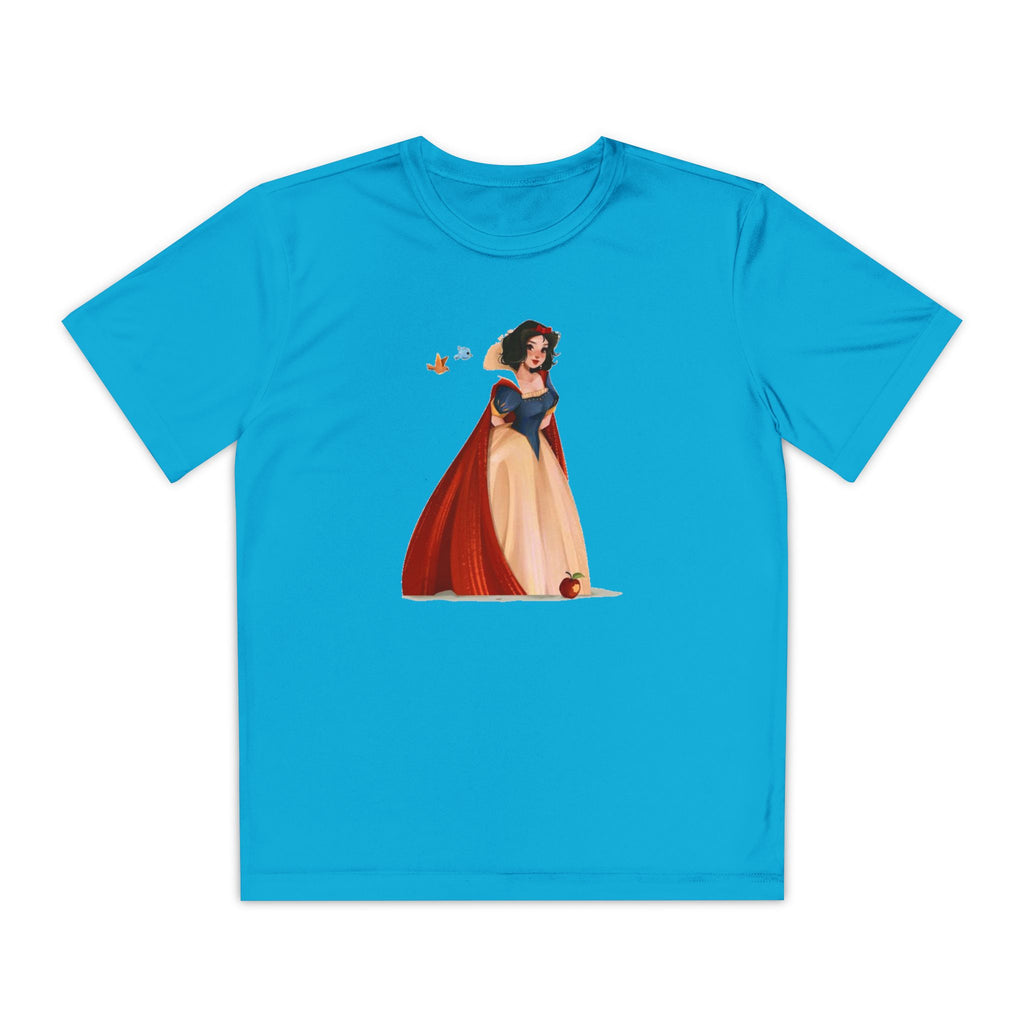 Snow White Youth T-Shirt Sports Graphic Tee, Cool Athletic Shirt for Kids, Perfect for Sports Events, Team Spirit