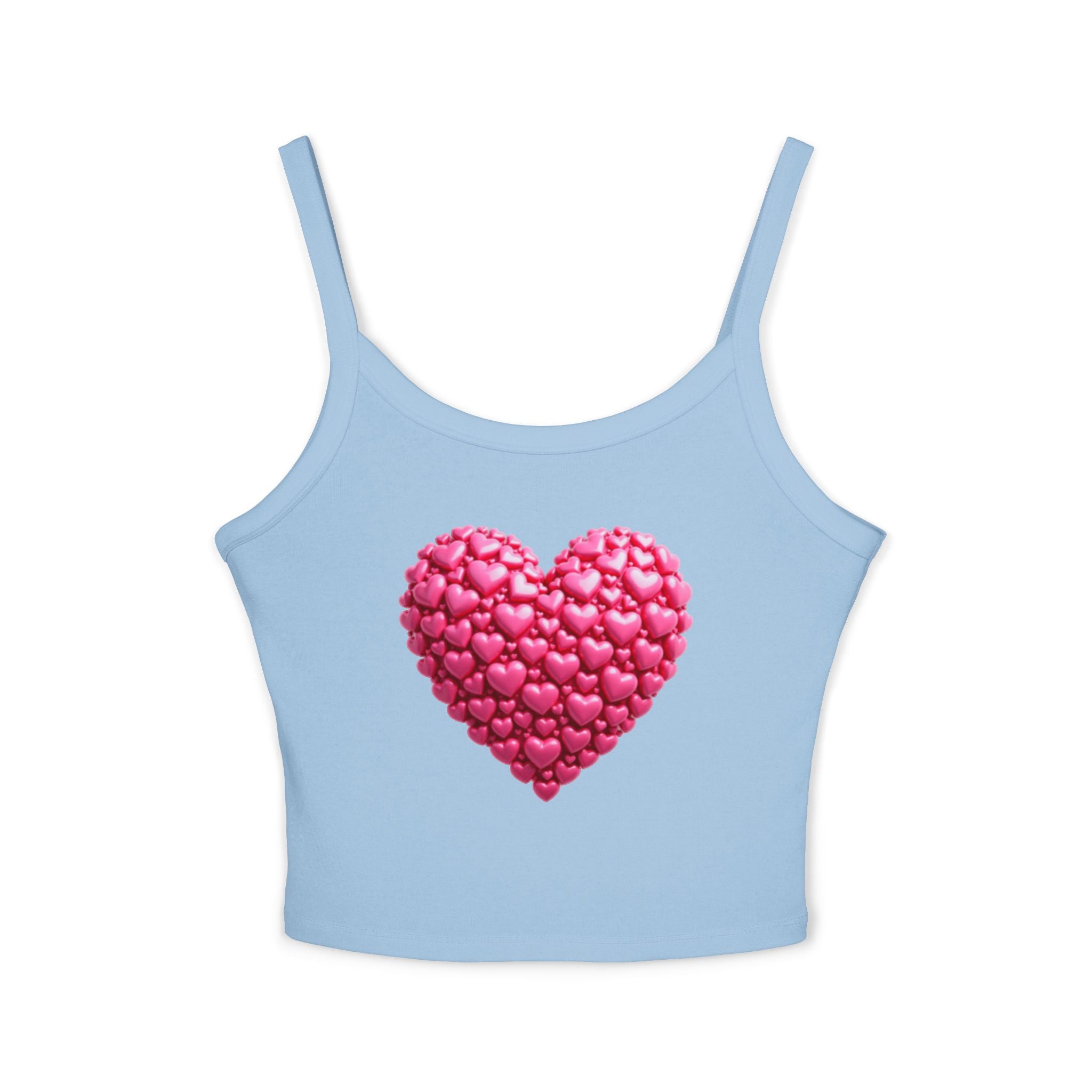 Heart Tank Top, Love Cami, Valentine's Day Shirt, Romantic Sleeveless Tee, Women's Summer Blouse, Cute Spaghetti Strap Tank