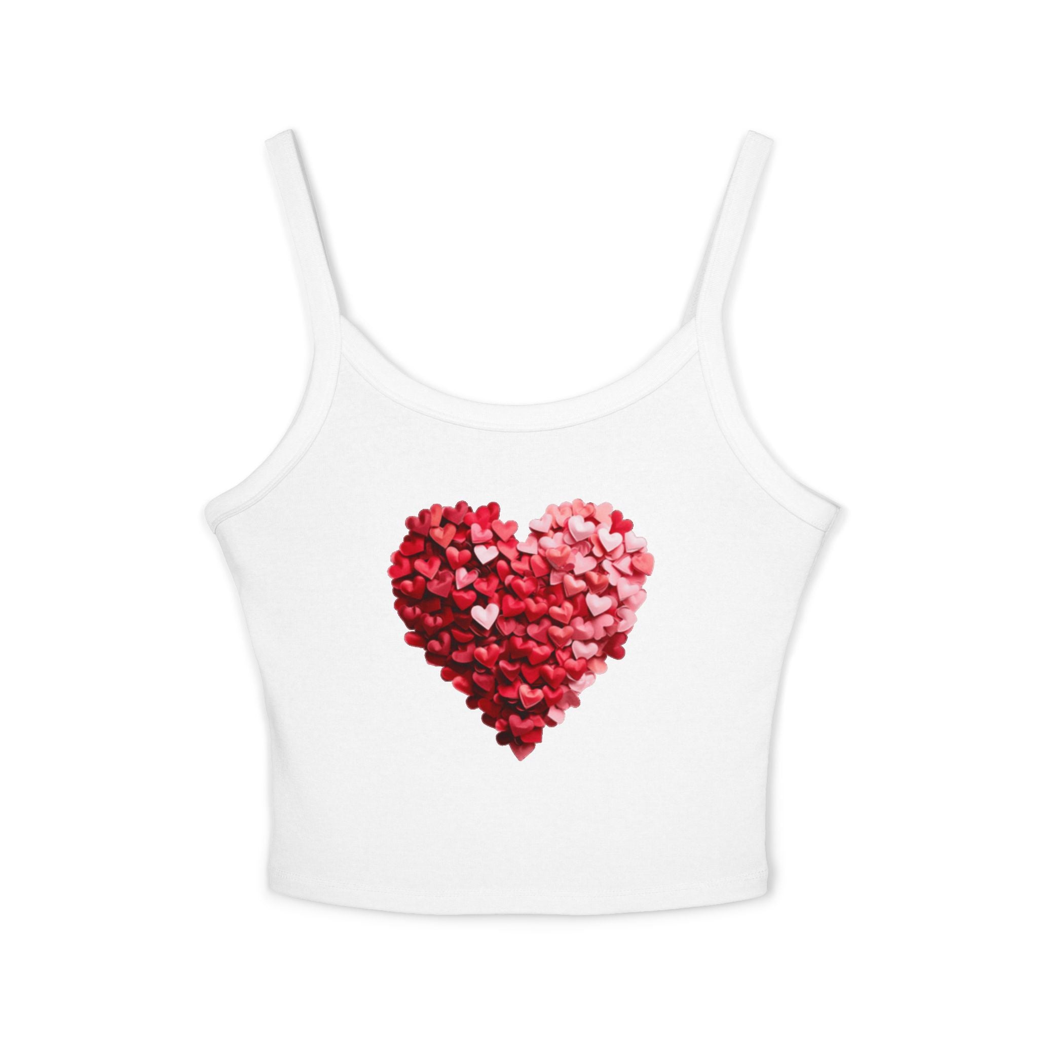 Heart Tank Top, Love Cami, Valentine's Day Shirt, Romantic Sleeveless Tee, Women's Summer Blouse, Cute Spaghetti Strap Tank