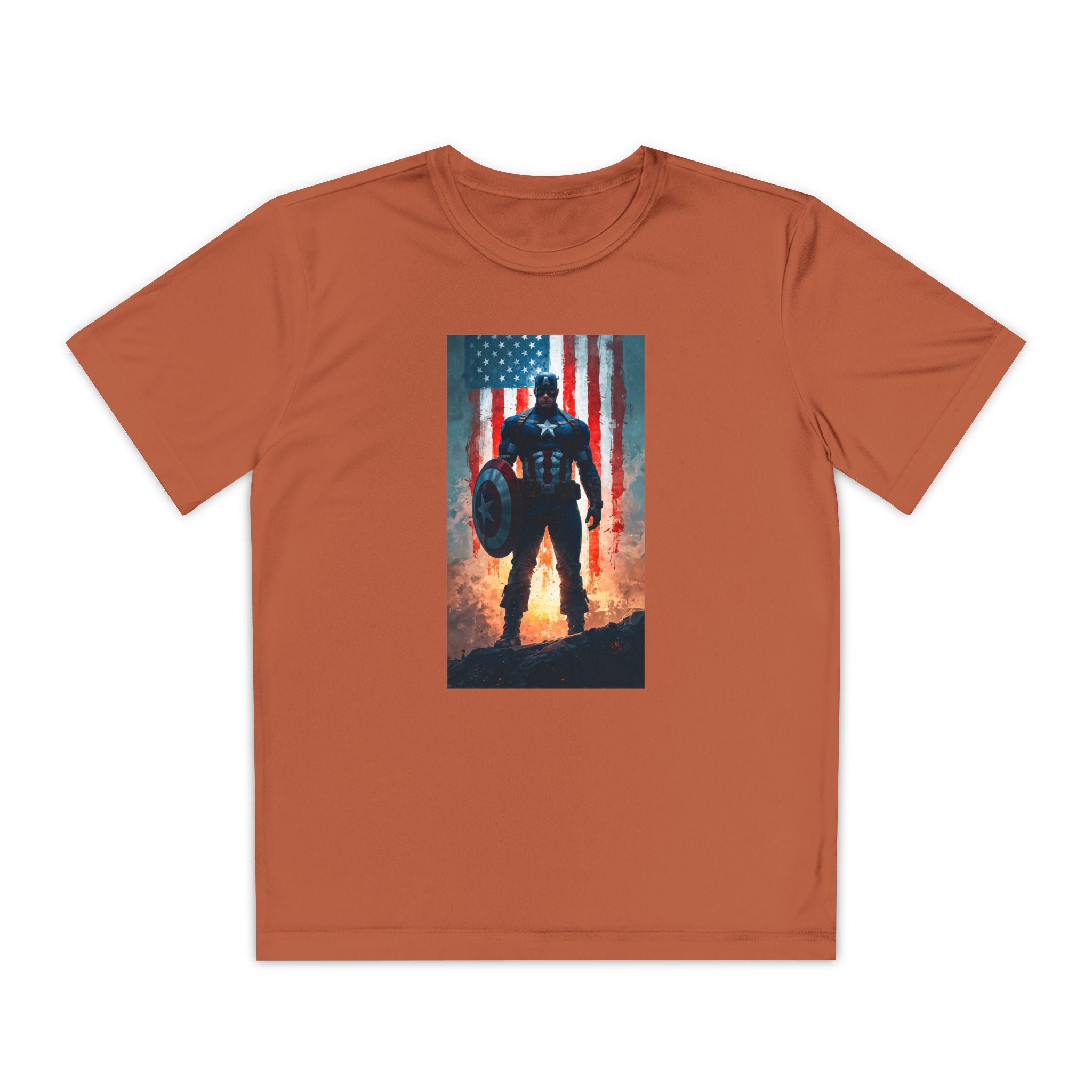 Captain America Superhero Marvel Patriotic, Kids Graphic T-Shirt, Boys Hero Top, Girls Comic Book Clothing, Birthday