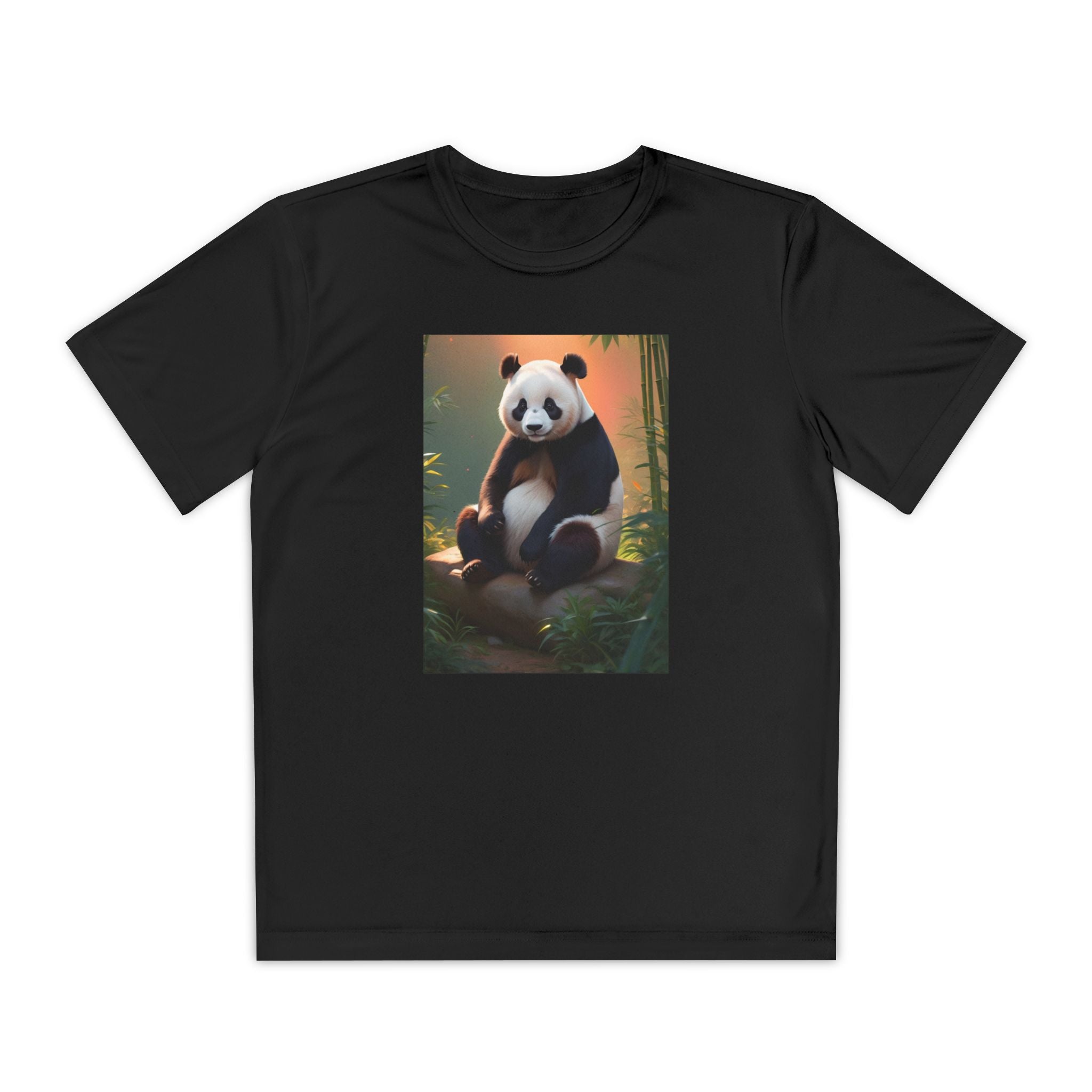 Panda Youth Tee Shirt, Kids Animal Graphic Top, Cute Black and White Tee, Children's Zoo Theme Shirt, Bamboo Bear Shirt, Kid's Nature Gift