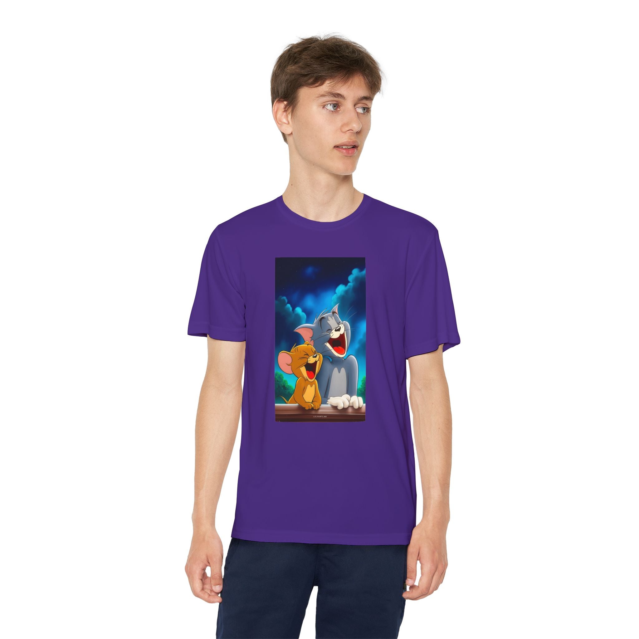 Youth Competitor Tee with Tom And Jerry design, Cartoon Graphic Kid's T-Shirt, Kids Tee, Children's Clothing, Funny Tee for Boys and Girls