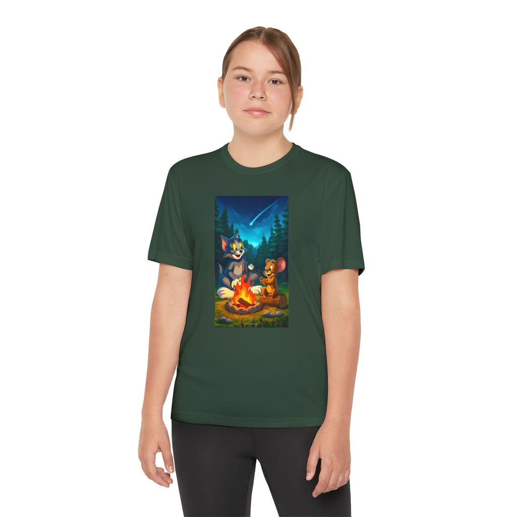 Youth Competitor Tee with Tom And Jerry design, Cartoon Graphic Kid's T-Shirt, Kids Tee, Children's Clothing, Funny Tee for Boys and Girls